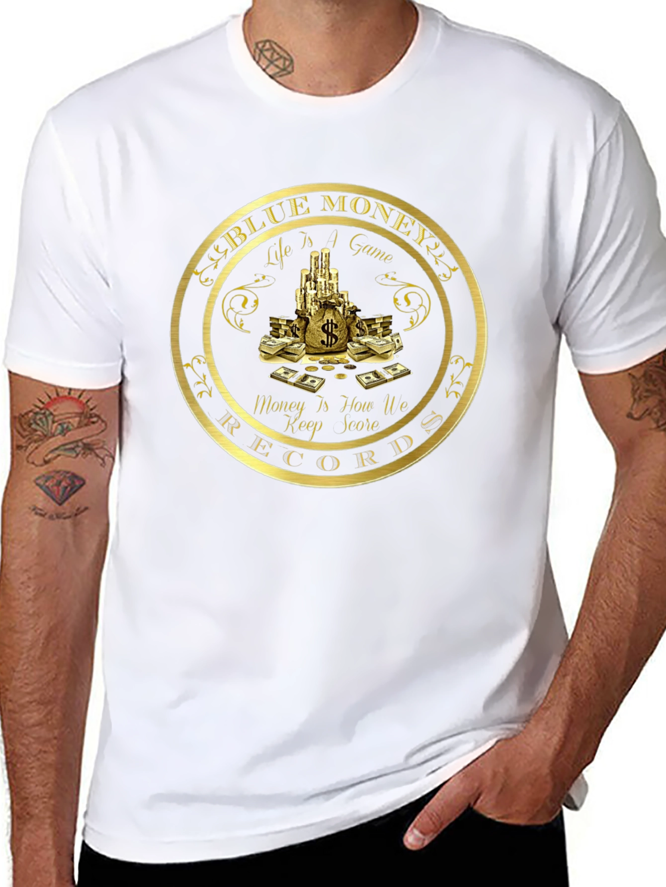 Blue Money Records Black T-Shirt