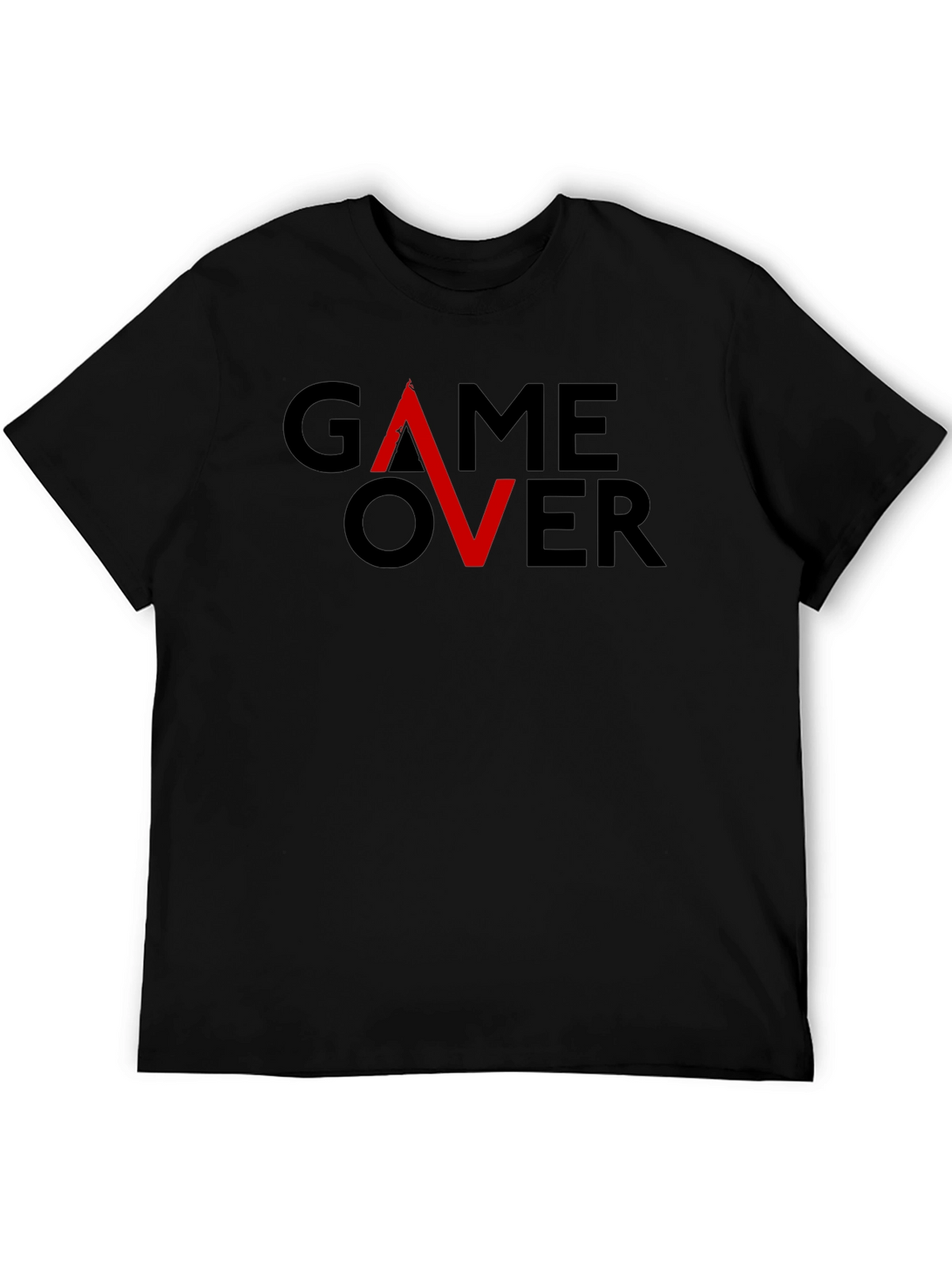 Game Over Graphic Tee - Gamer Style Black Cotton
