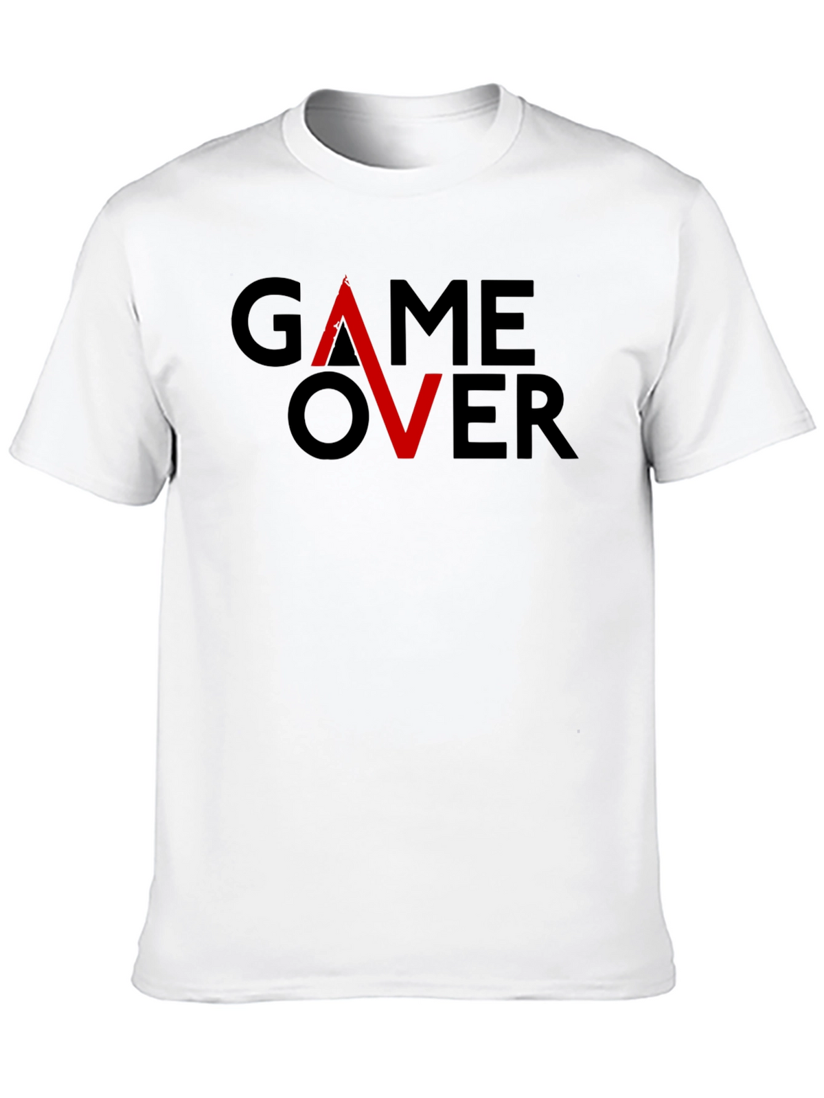 Game Over Graphic Tee - Gamer Style Black Cotton