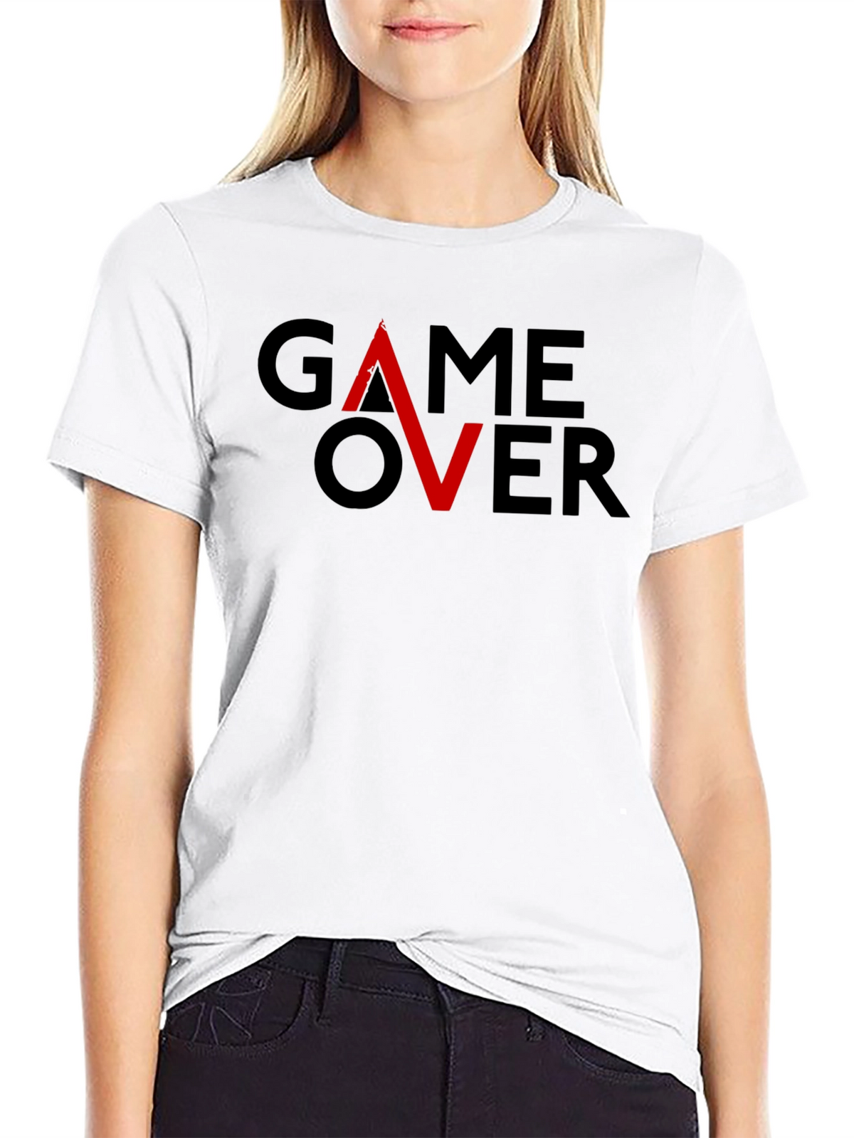 Game Over Graphic Tee - Gamer Style Black Cotton