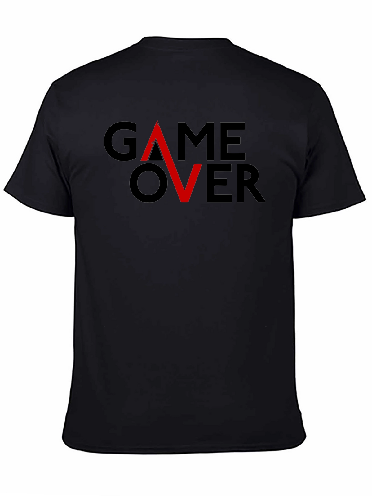 Game Over Graphic Tee - Gamer Style Black Cotton