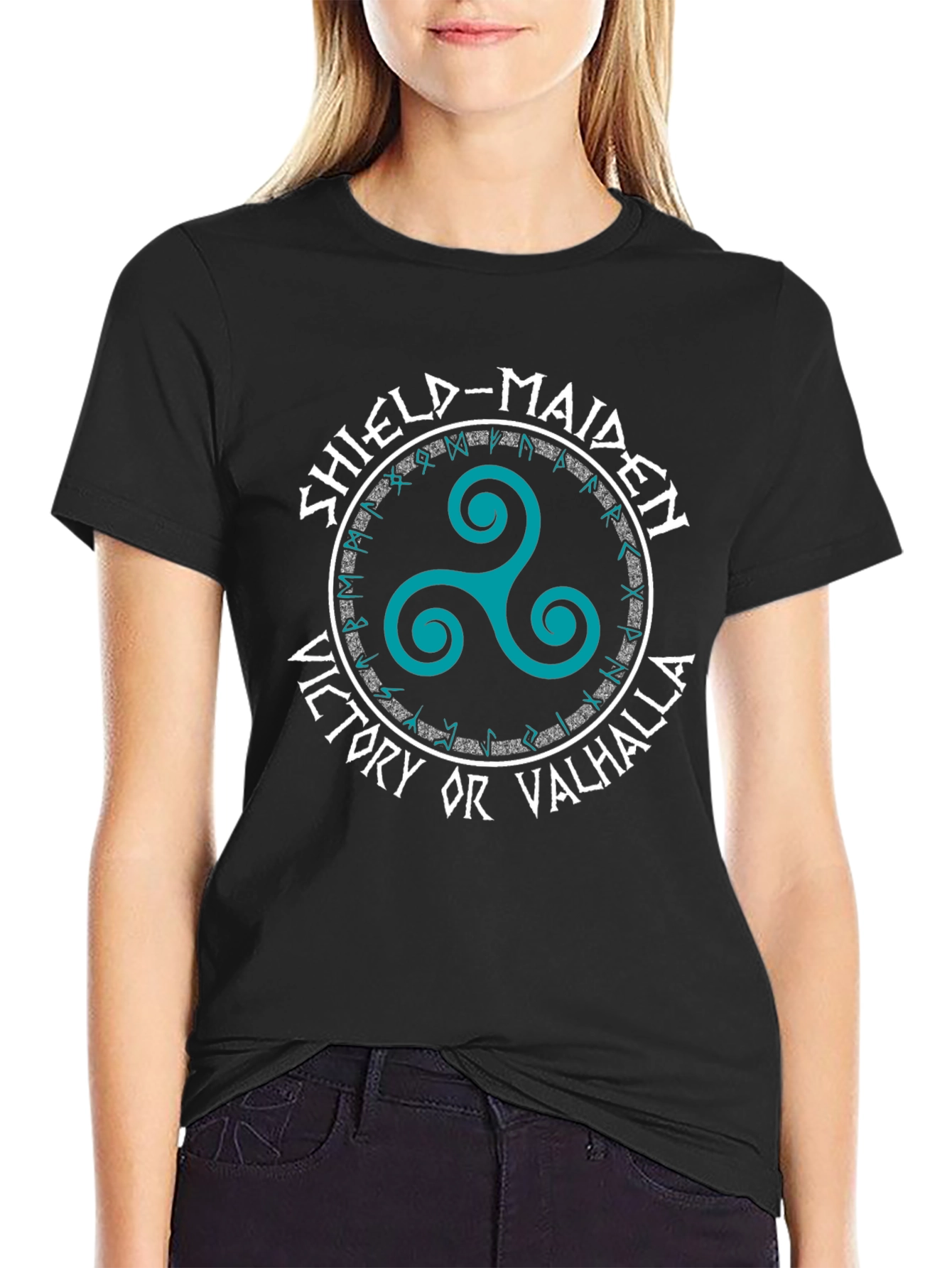 Shield-Maiden Viking T-Shirt: Victory or Valhalla Design