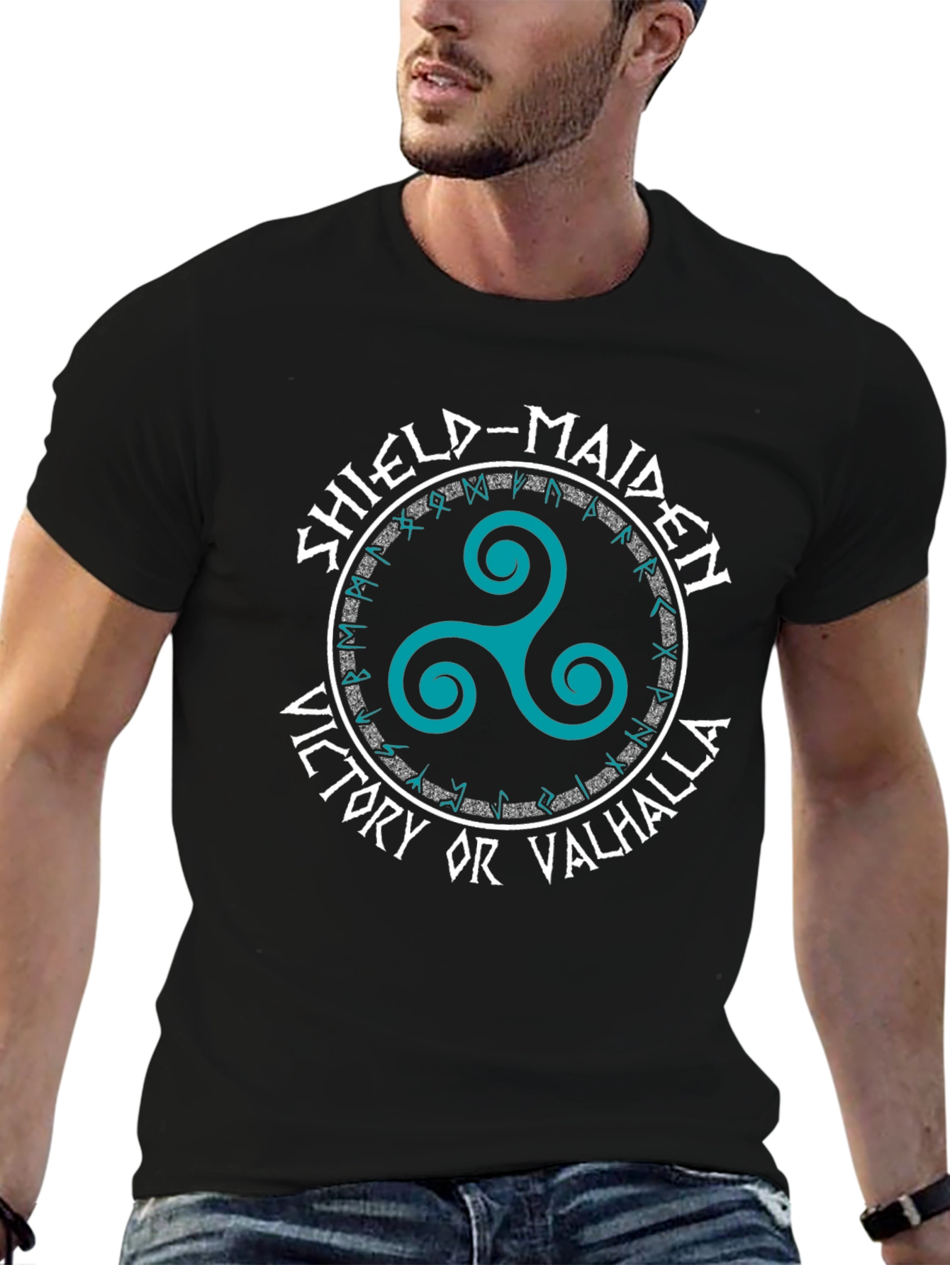 Shield-Maiden Viking T-Shirt: Victory or Valhalla Design