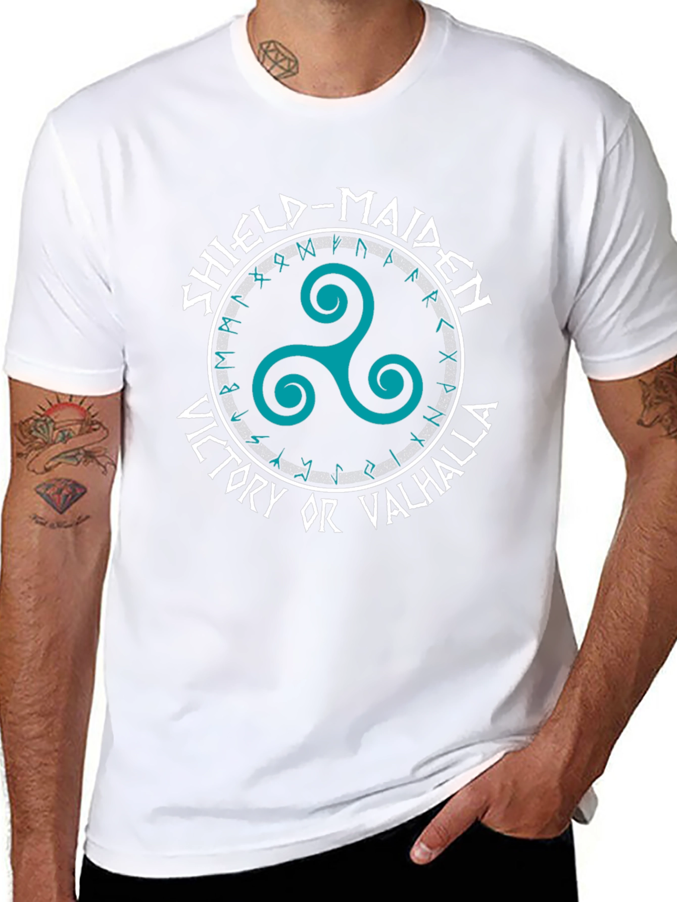 Shield-Maiden Viking T-Shirt: Victory or Valhalla Design