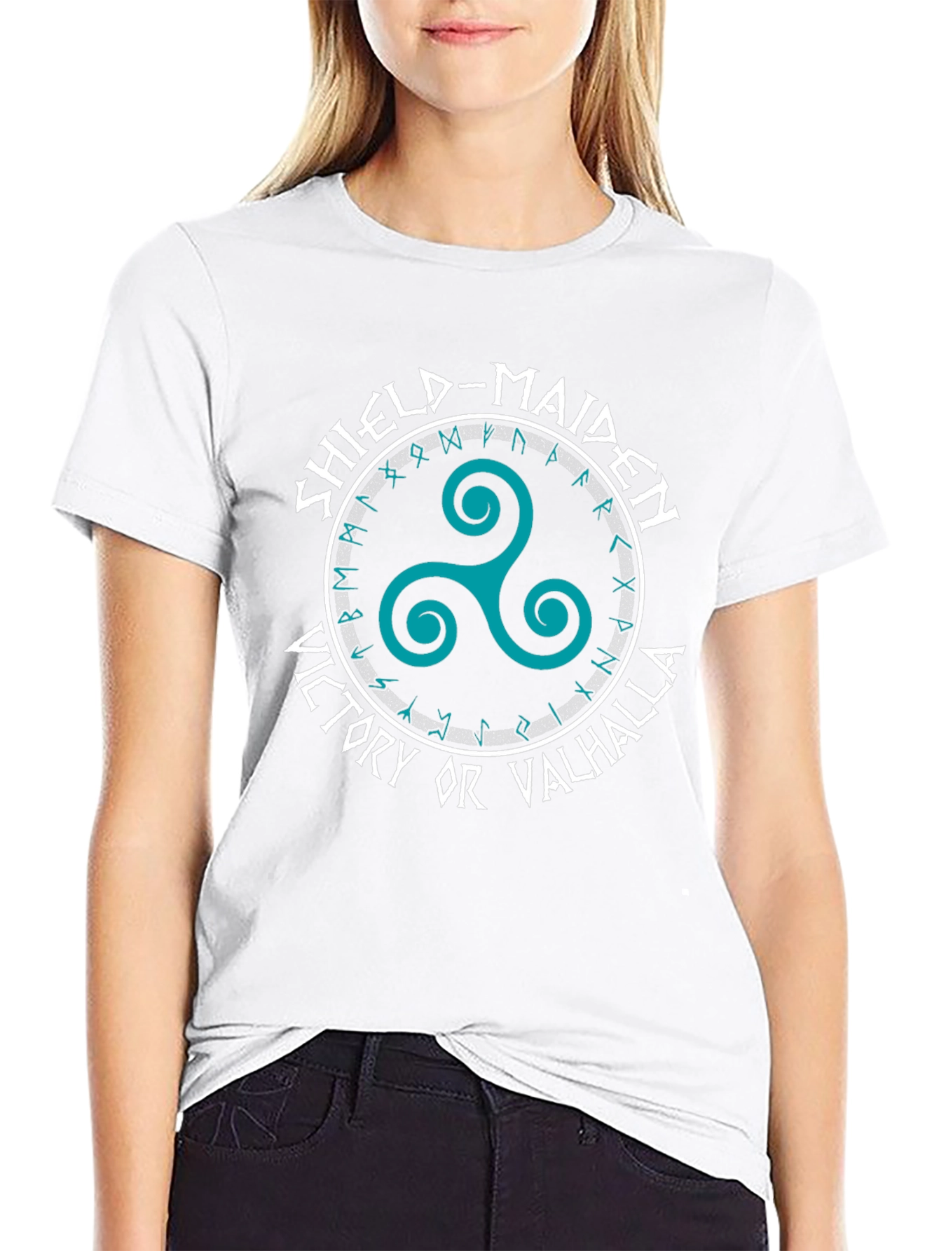 Shield-Maiden Viking T-Shirt: Victory or Valhalla Design