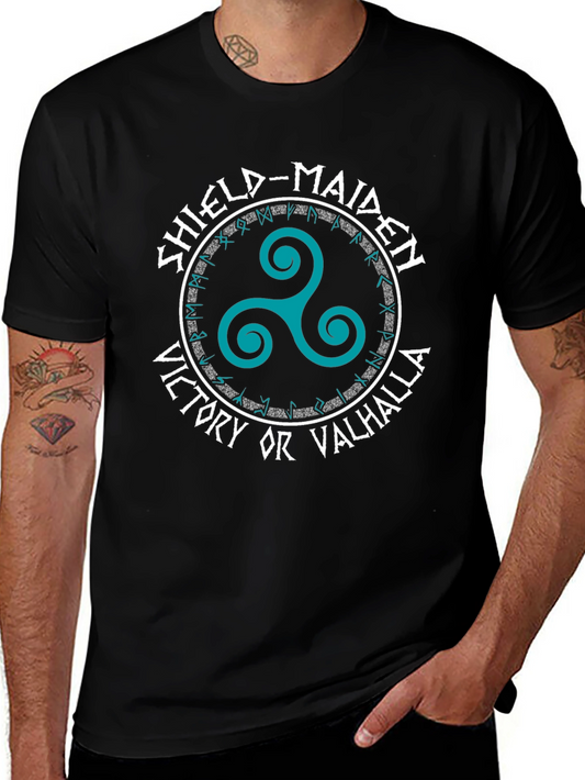 Shield-Maiden Viking T-Shirt: Victory or Valhalla Design