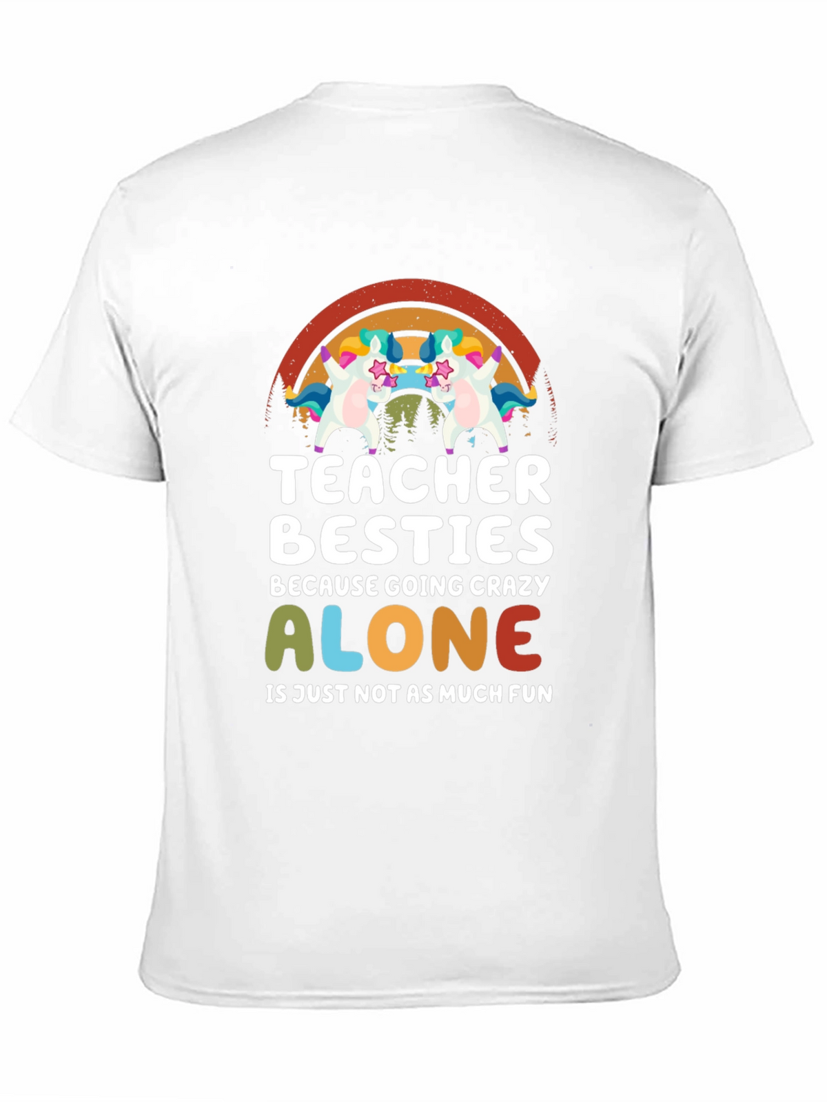 Teacher Besties Unicorn Graphic T-Shirt