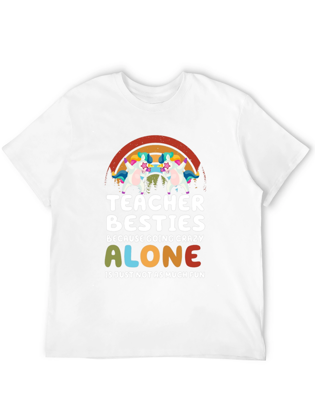 Teacher Besties Unicorn Graphic T-Shirt