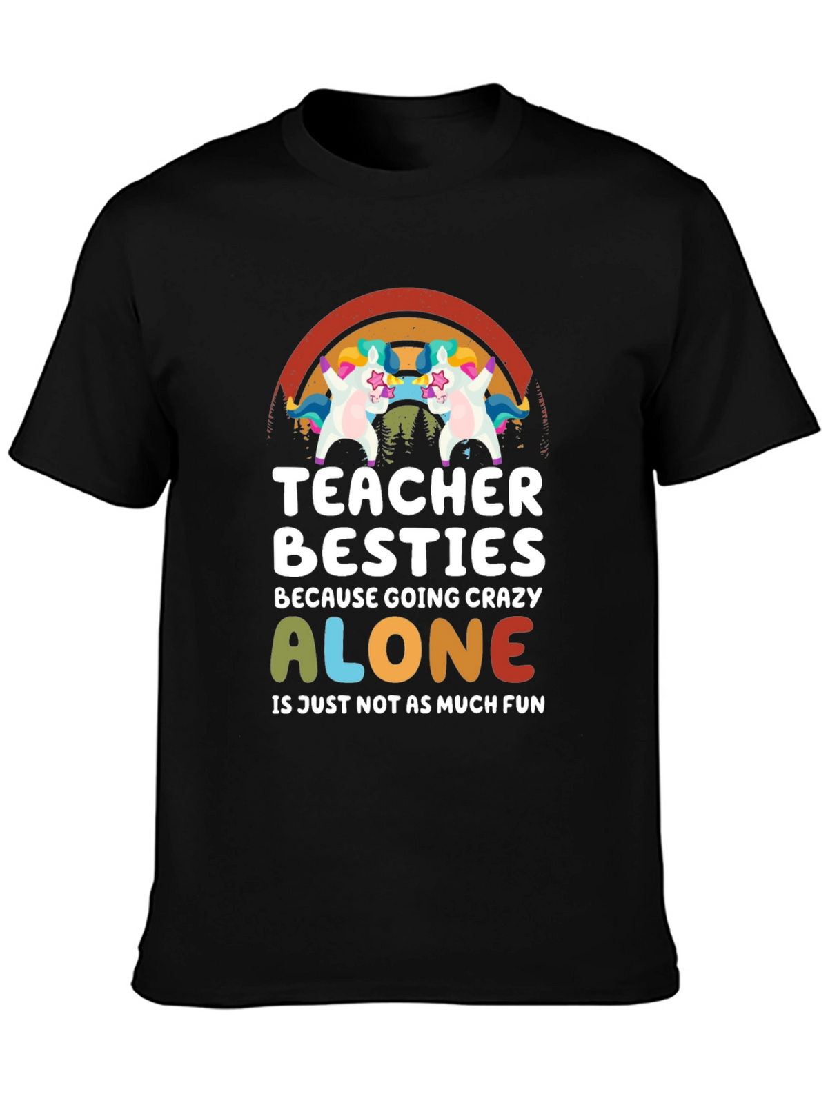 Teacher Besties Unicorn Graphic T-Shirt