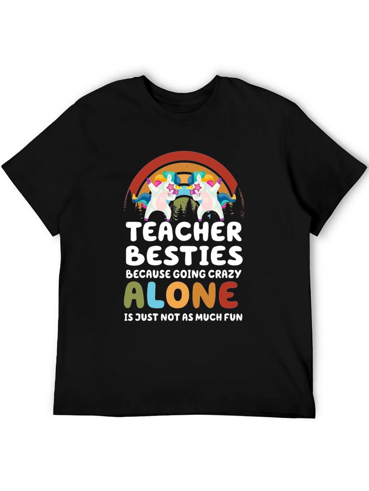 Teacher Besties Unicorn Graphic T-Shirt