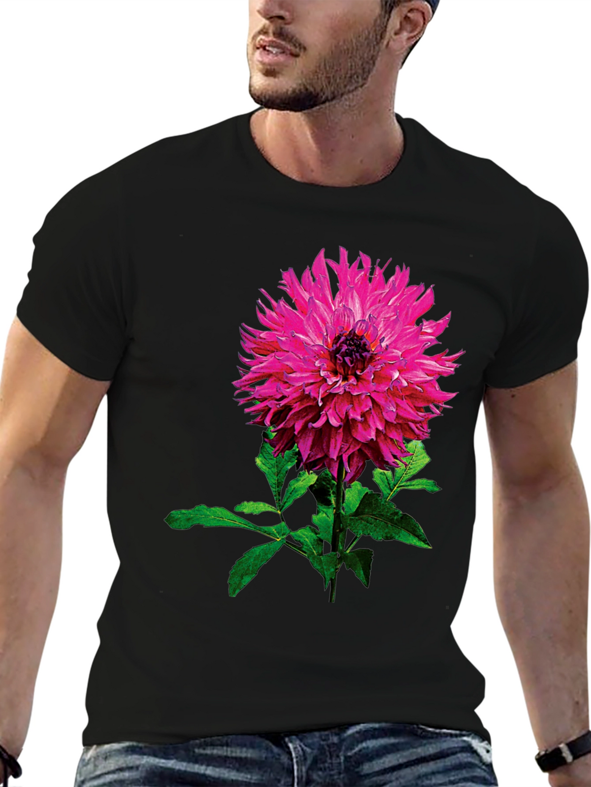 Floral Print T-Shirt - Stylish Pink Flower Design