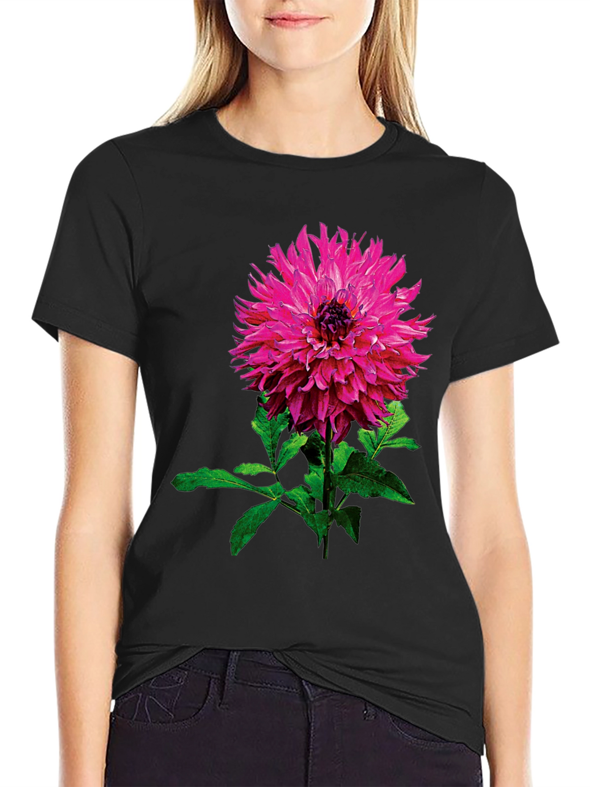Floral Print T-Shirt - Stylish Pink Flower Design