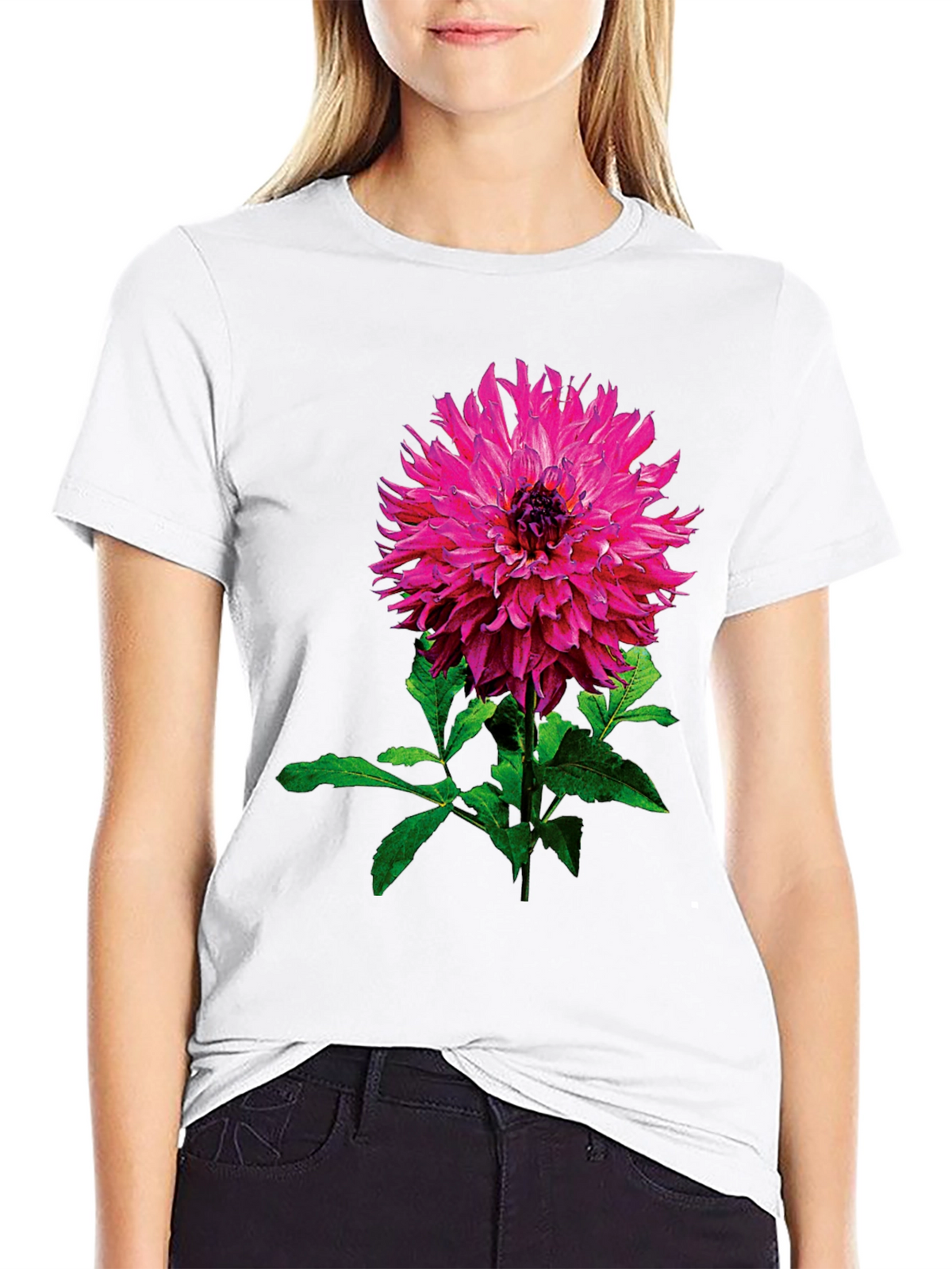 Floral Print T-Shirt - Stylish Pink Flower Design