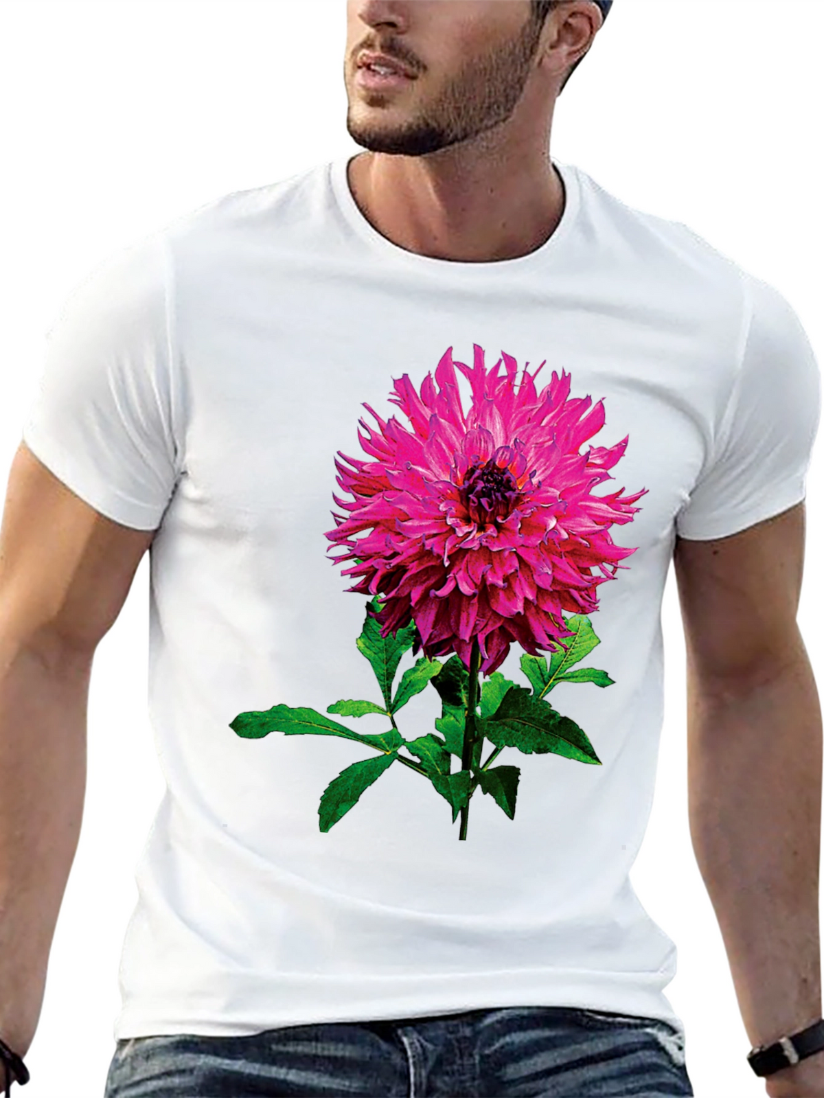 Floral Print T-Shirt - Stylish Pink Flower Design