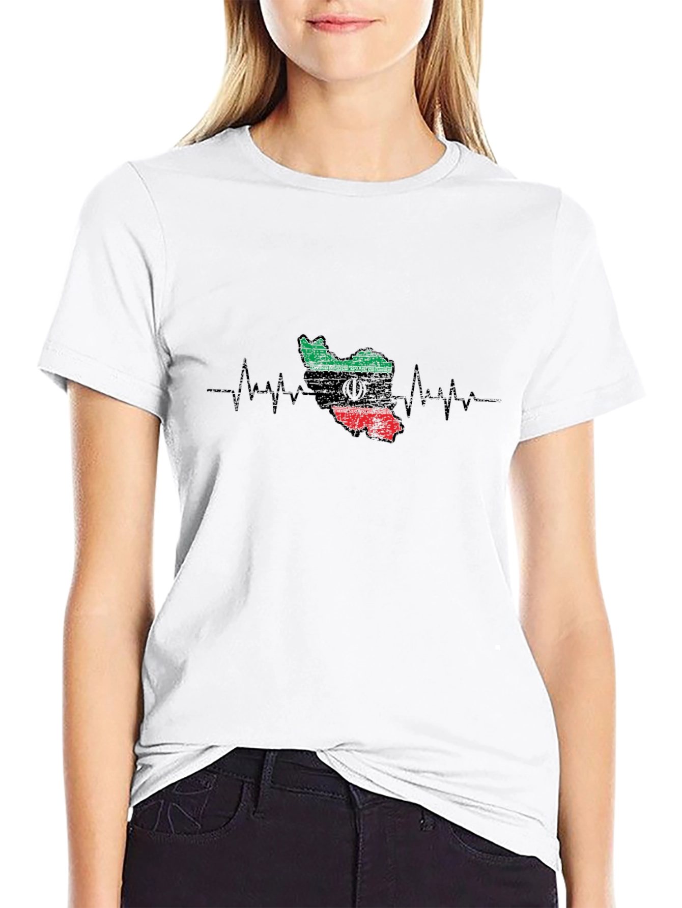 Iran Flag Heartbeat T-Shirt