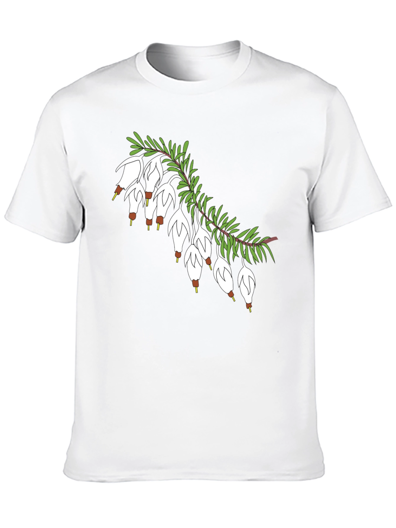 Black T-Shirt with Floral Blossom Branch