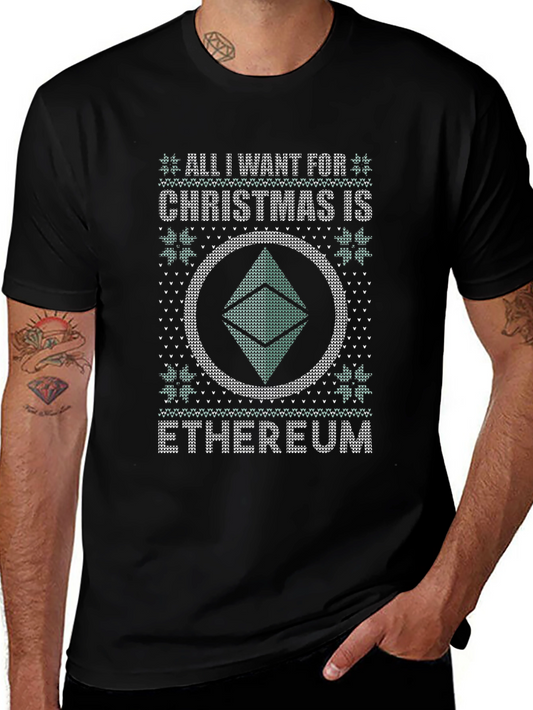Ethereum Ugly Christmas Sweater Style T-Shirt