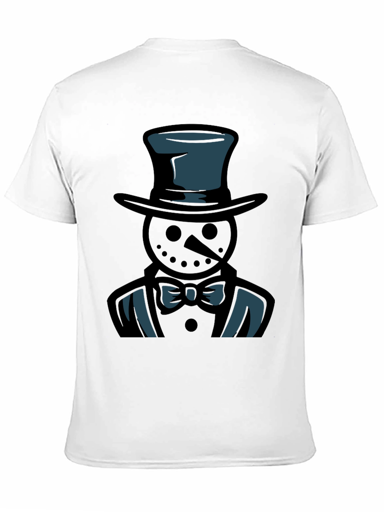 Dapper Snowman Graphic Tee - Black Cotton Blend Shirt