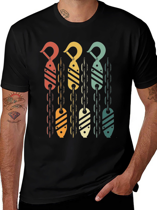 Retro Crane Hook T-Shirt - Vintage Style