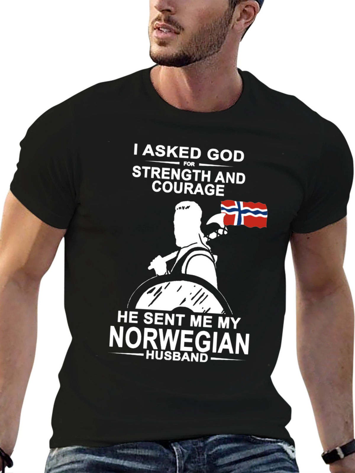 Norwegian Husband T-Shirt - Strength & Courage Gift
