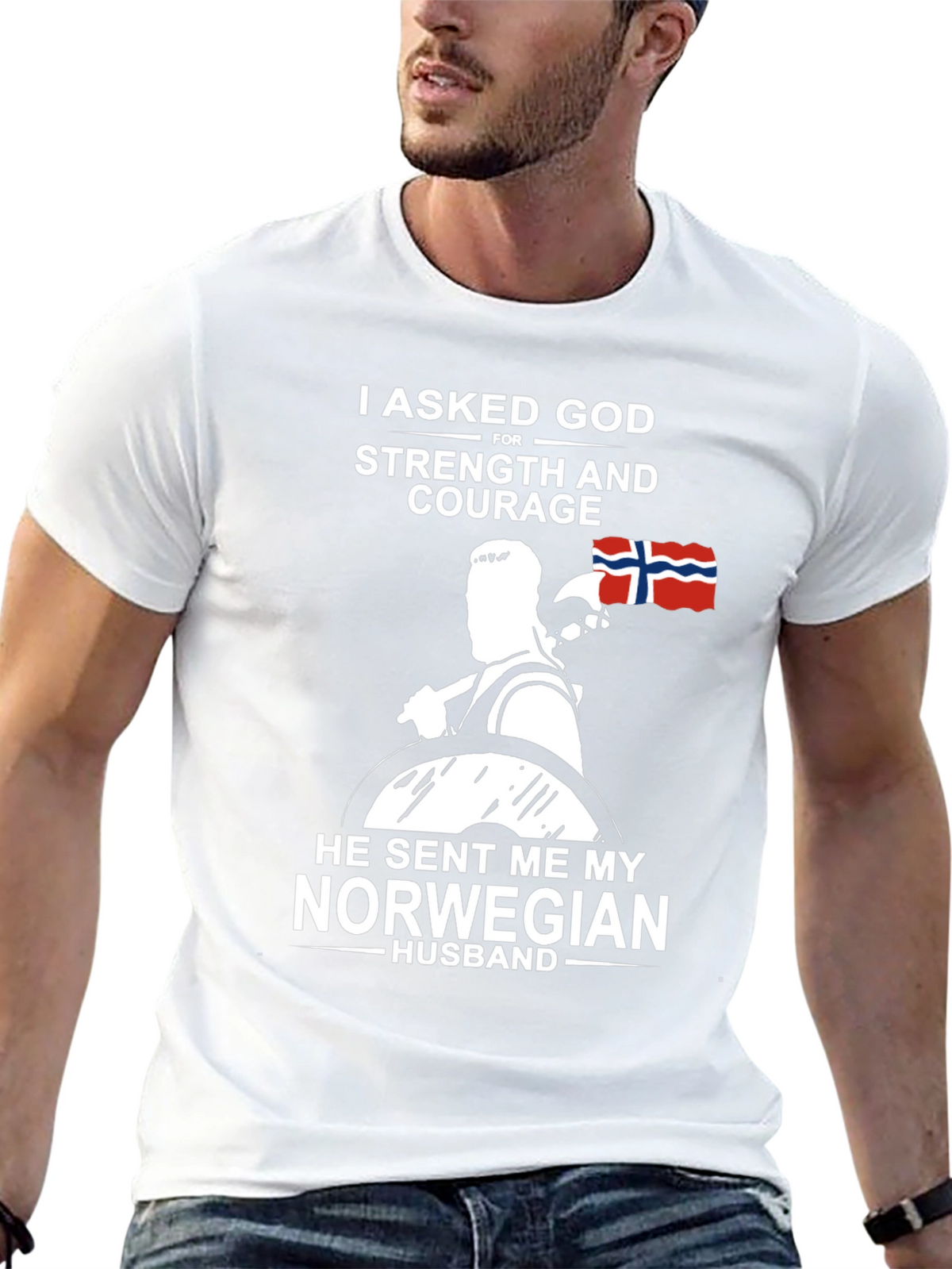 Norwegian Husband T-Shirt - Strength & Courage Gift