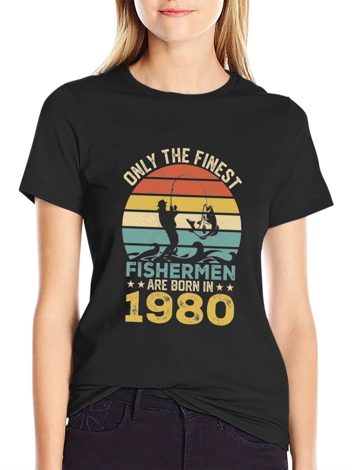 Finest Fishermen Born in 1980 T-Shirt