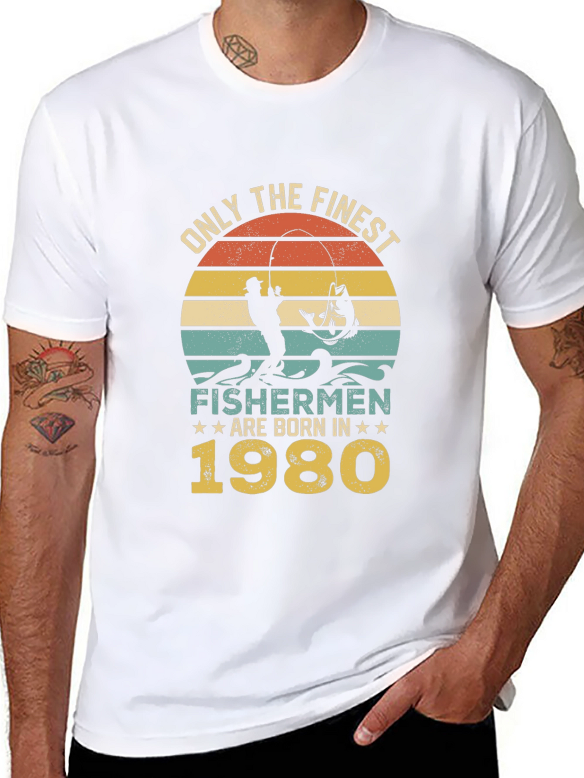 Finest Fishermen Born in 1980 T-Shirt