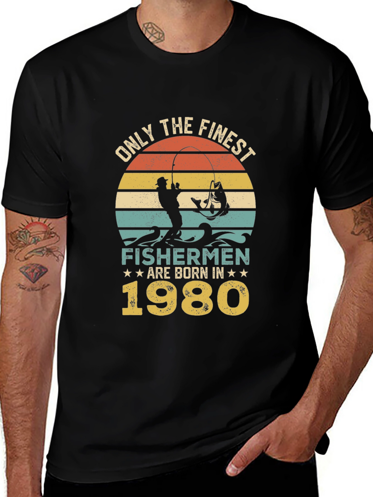 Finest Fishermen Born in 1980 T-Shirt