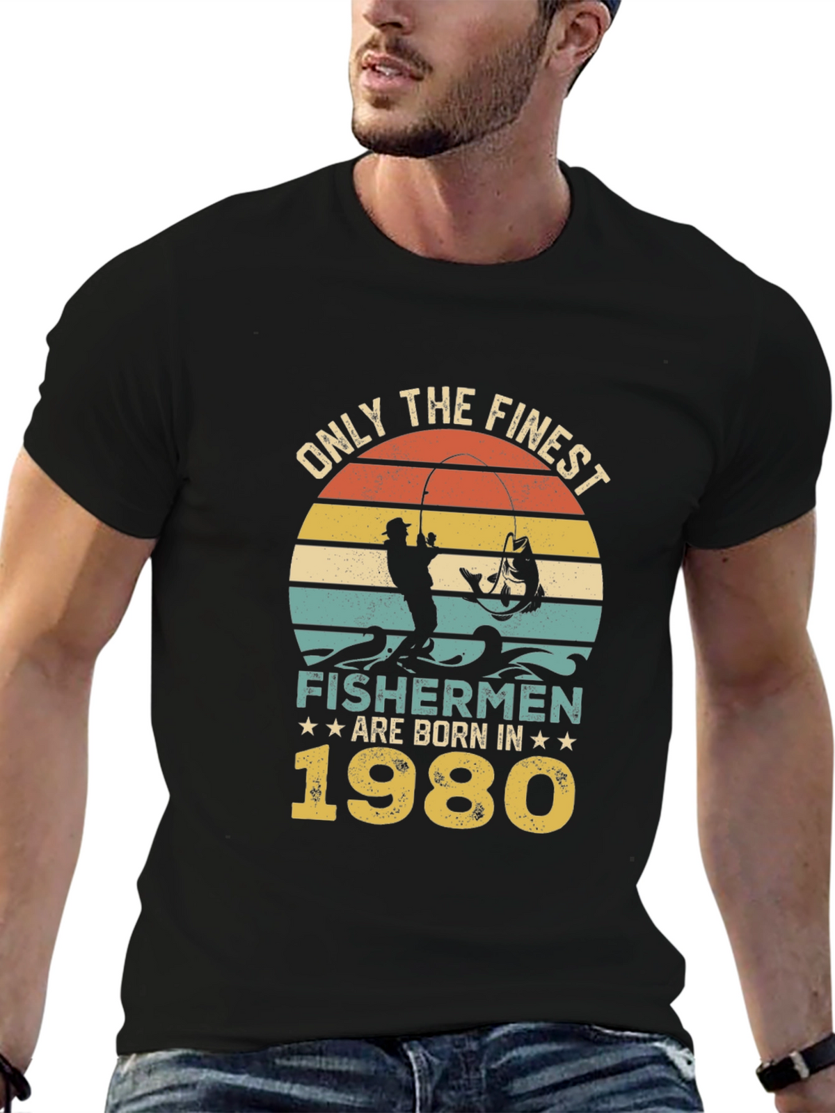 Finest Fishermen Born in 1980 T-Shirt