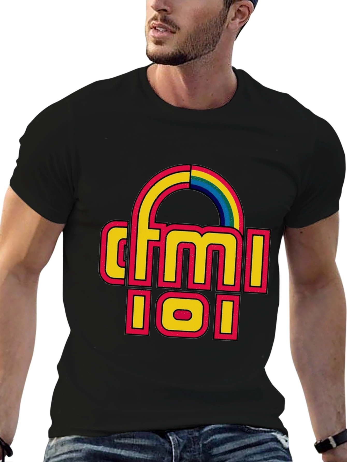 CFMI 101 Retro Rainbow Black T-Shirt