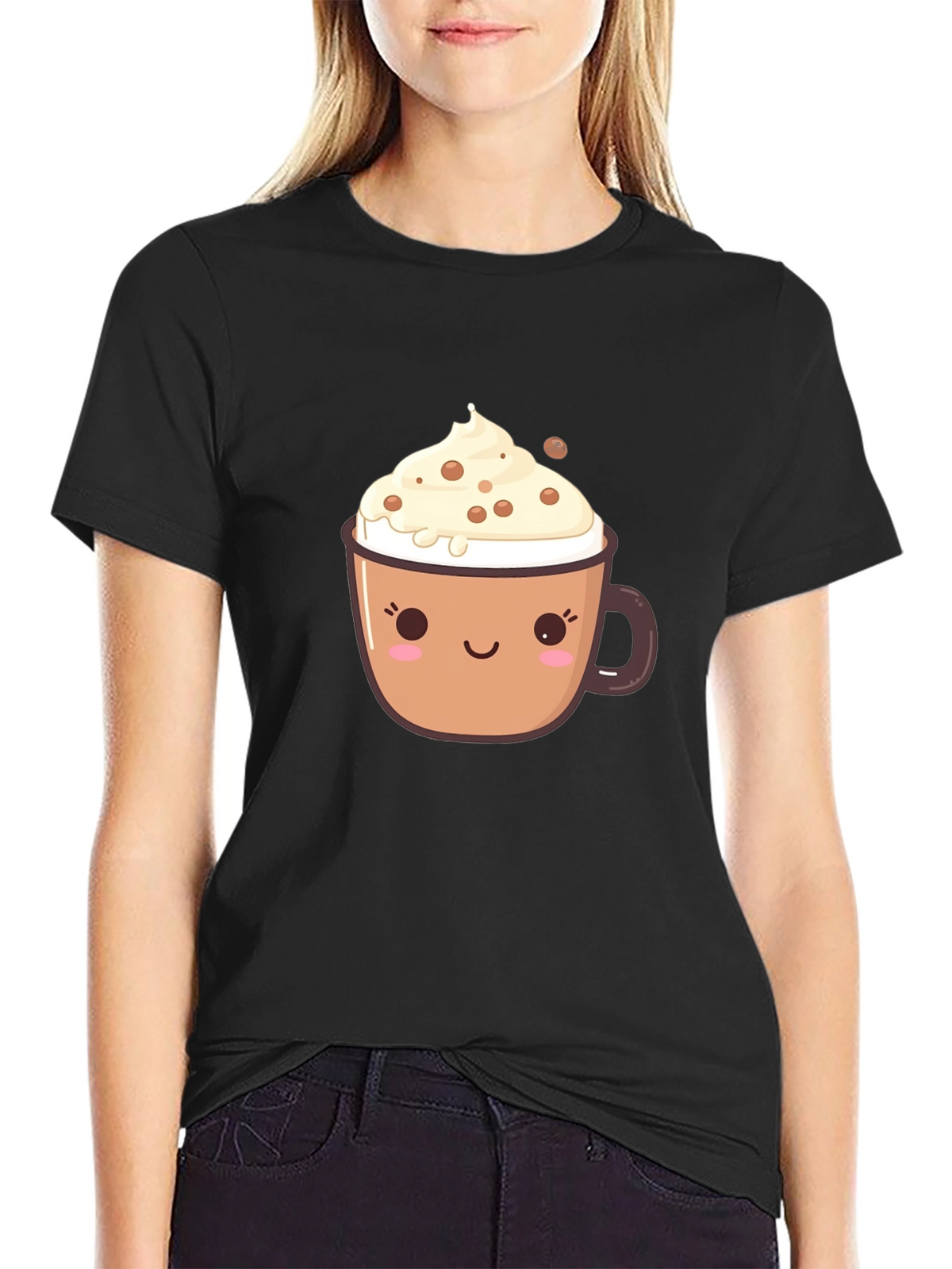 Cute Coffee Cup Graphic T-Shirt