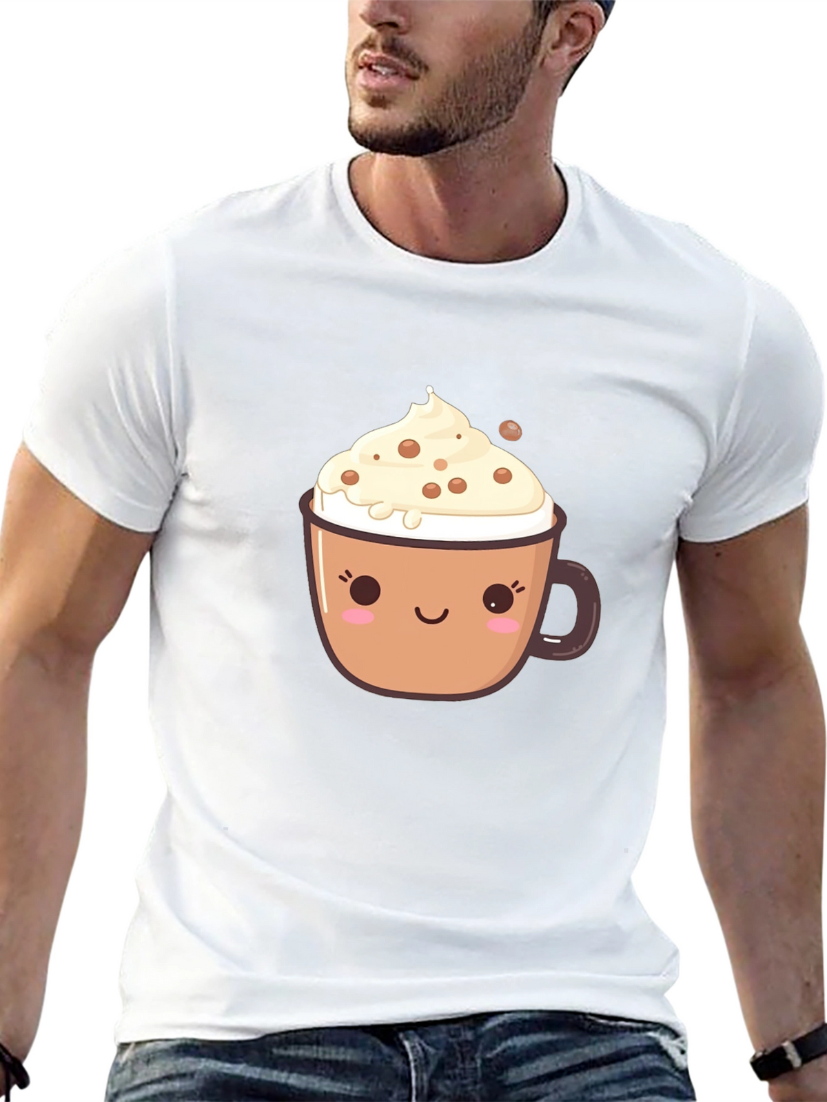 Cute Coffee Cup Graphic T-Shirt