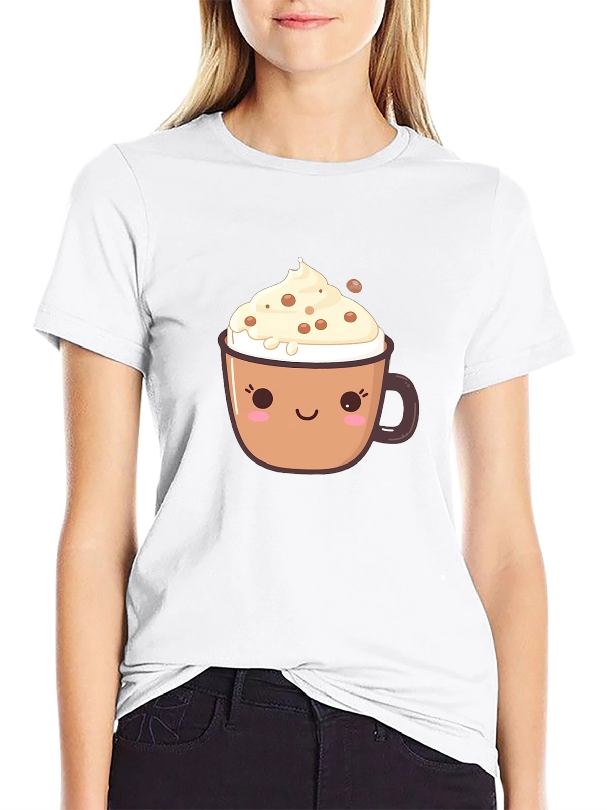 Cute Coffee Cup Graphic T-Shirt