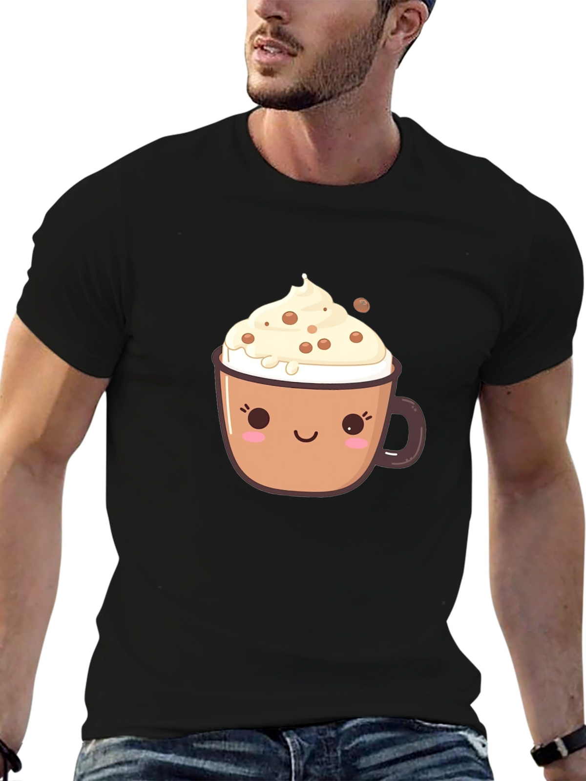 Cute Coffee Cup Graphic T-Shirt