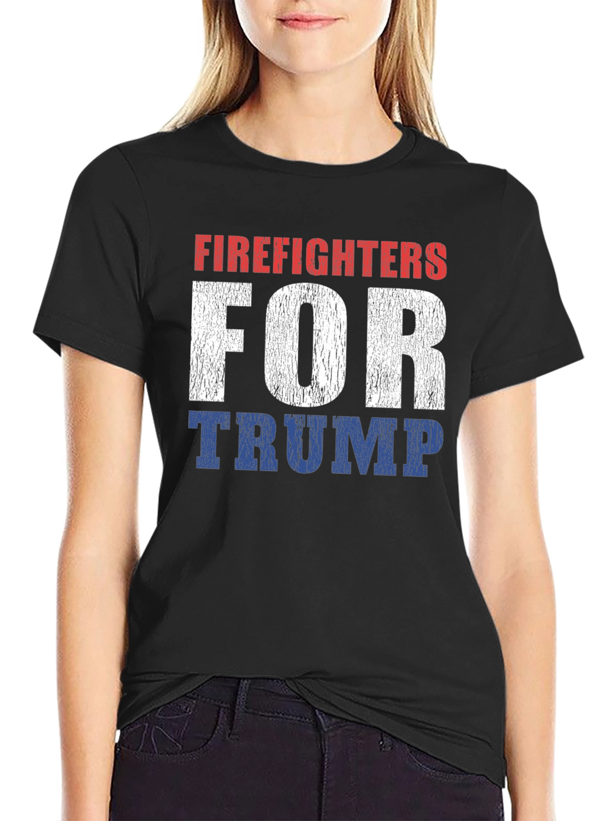 Firefighters for Trump Patriotic T-Shirt