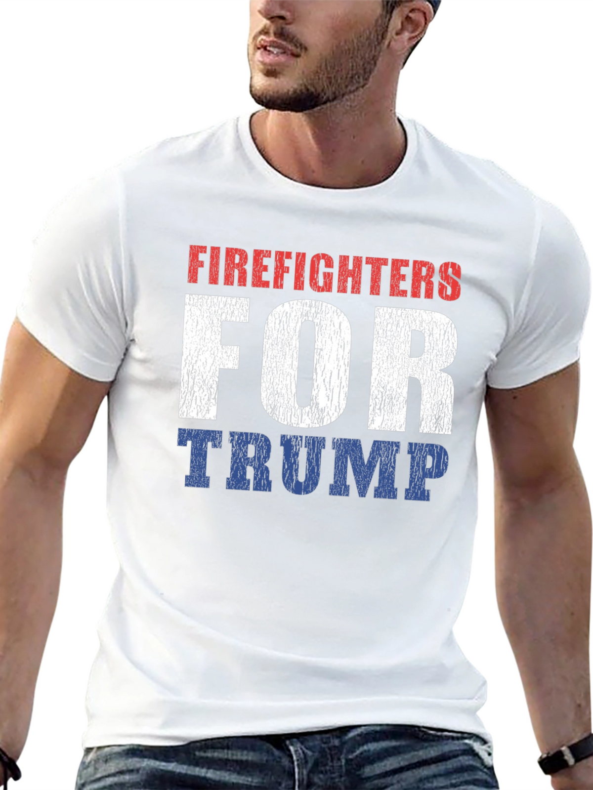 Firefighters for Trump Patriotic T-Shirt