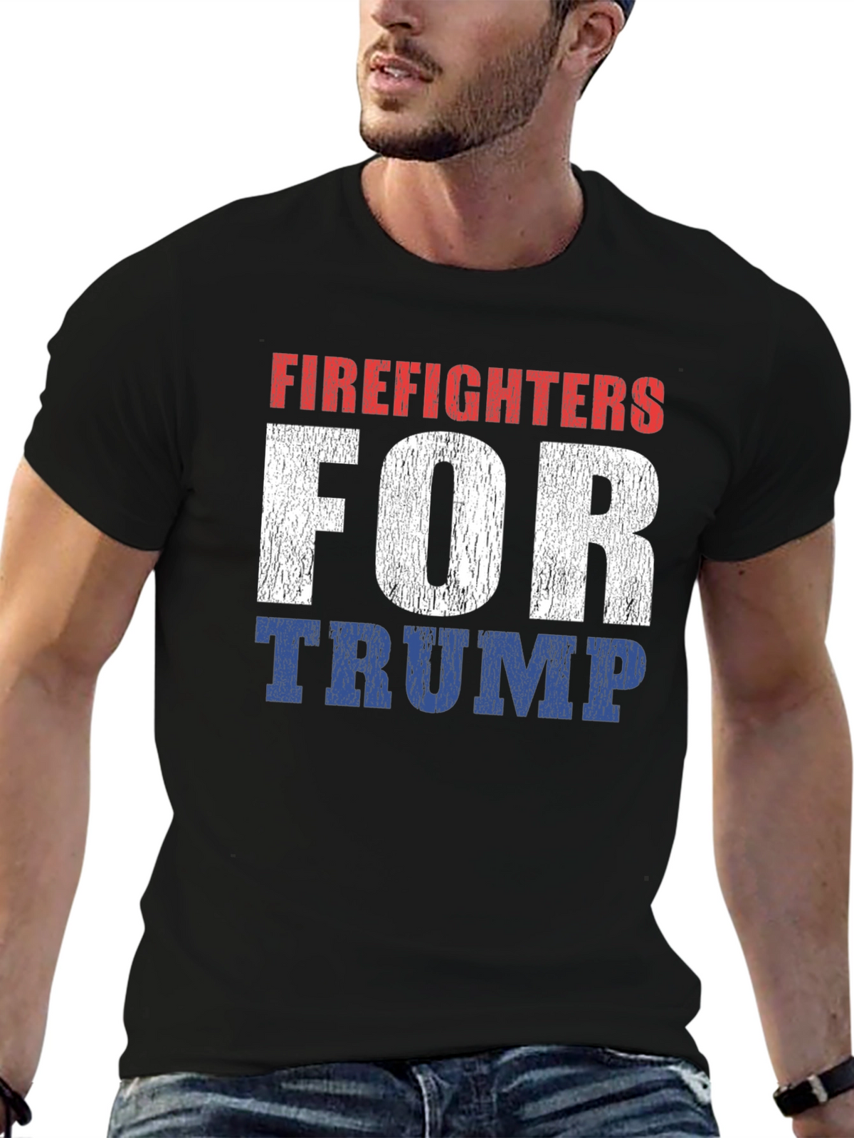Firefighters for Trump Patriotic T-Shirt