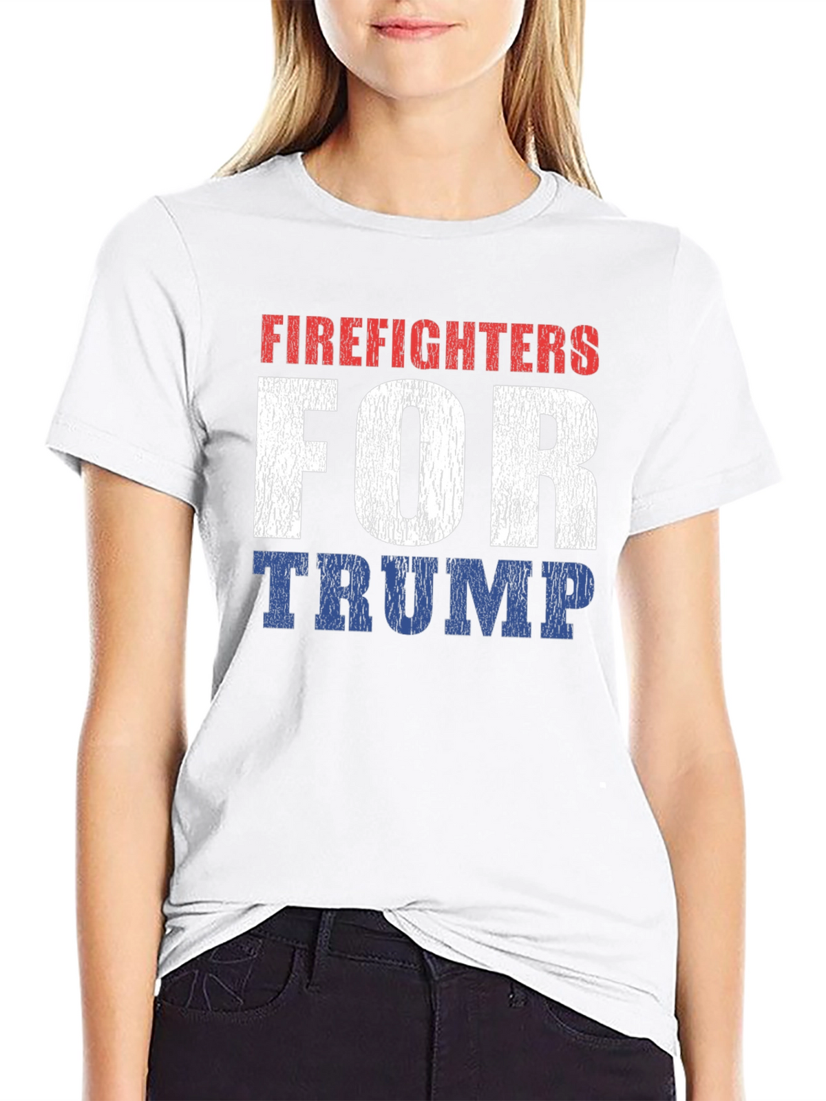 Firefighters for Trump Patriotic T-Shirt