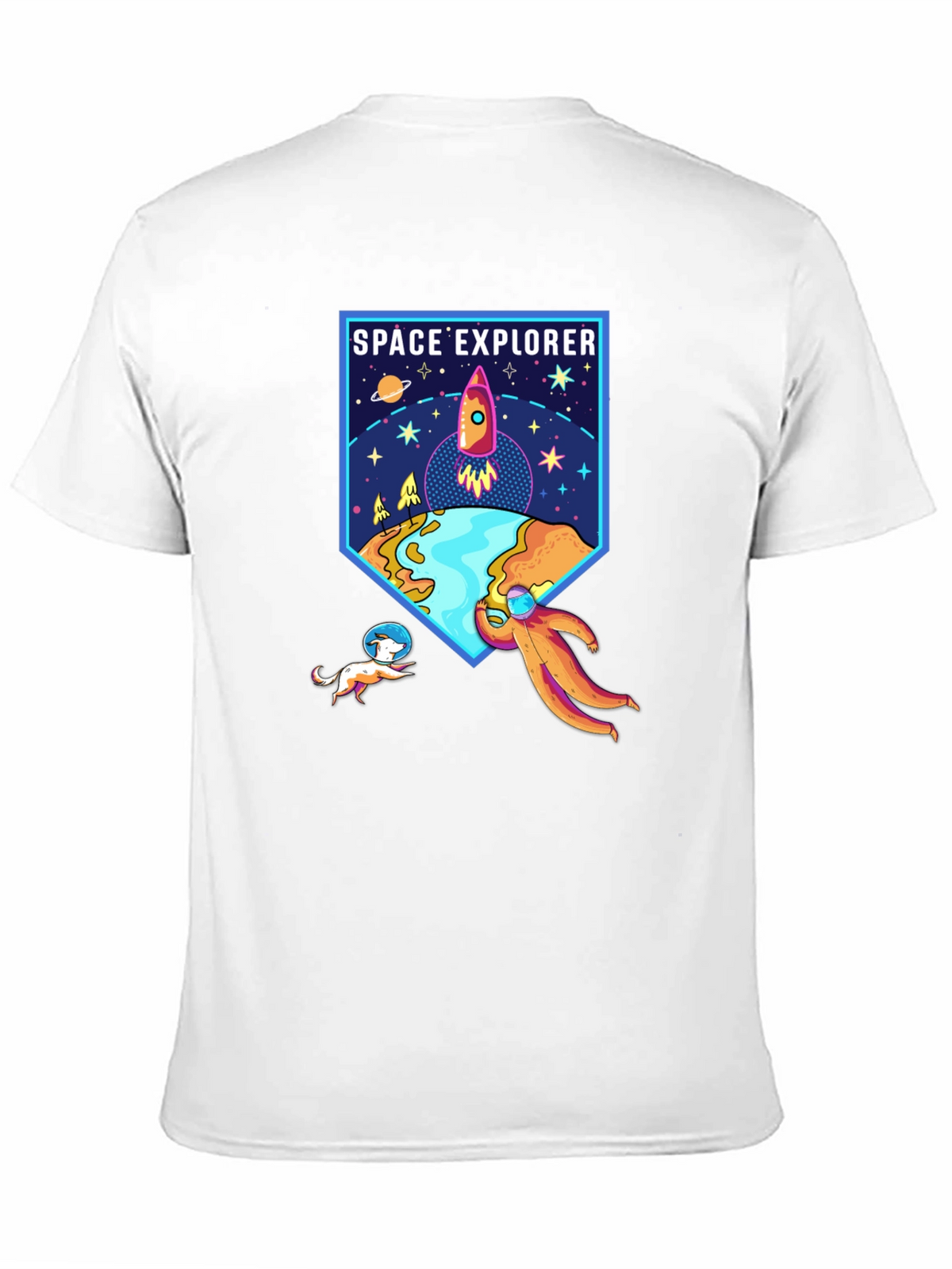 Space Explorer Graphic Tee - Black Cotton Shirt