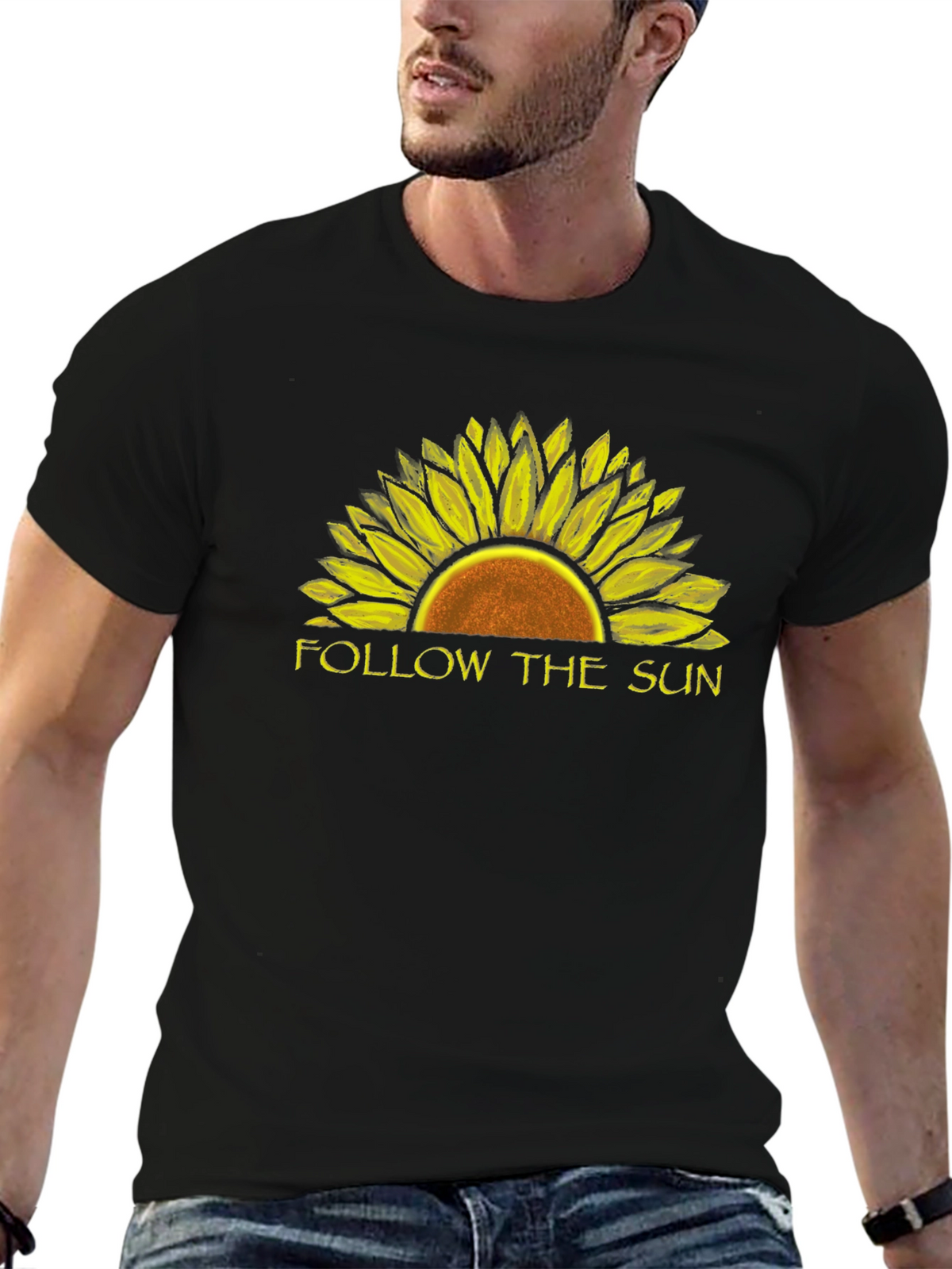 Follow The Sun Sunflower Graphic T-Shirt