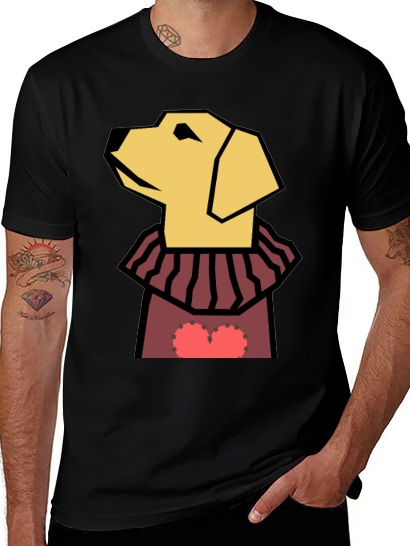 Dog Geometric Heart T-Shirt