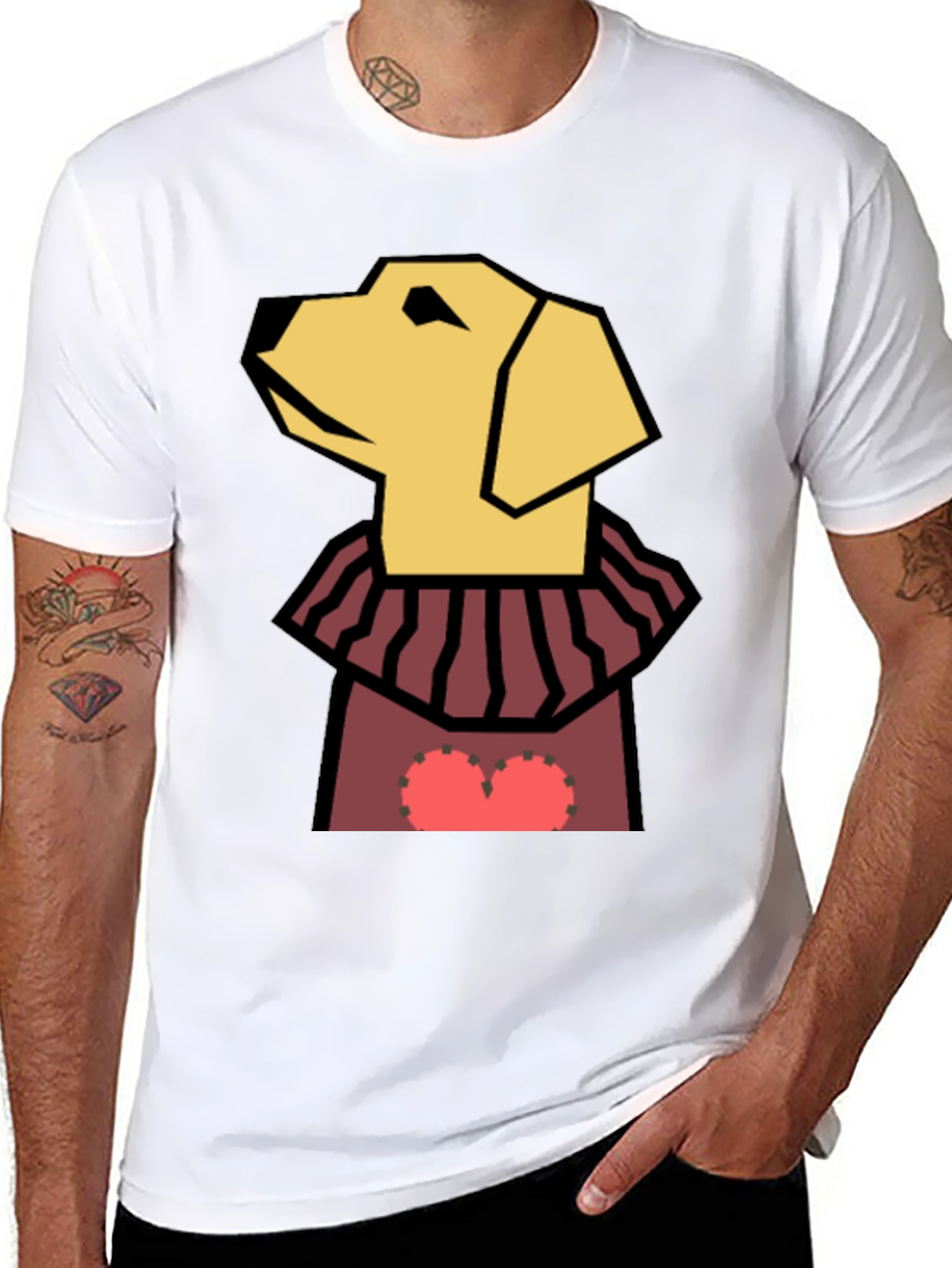 Dog Geometric Heart T-Shirt