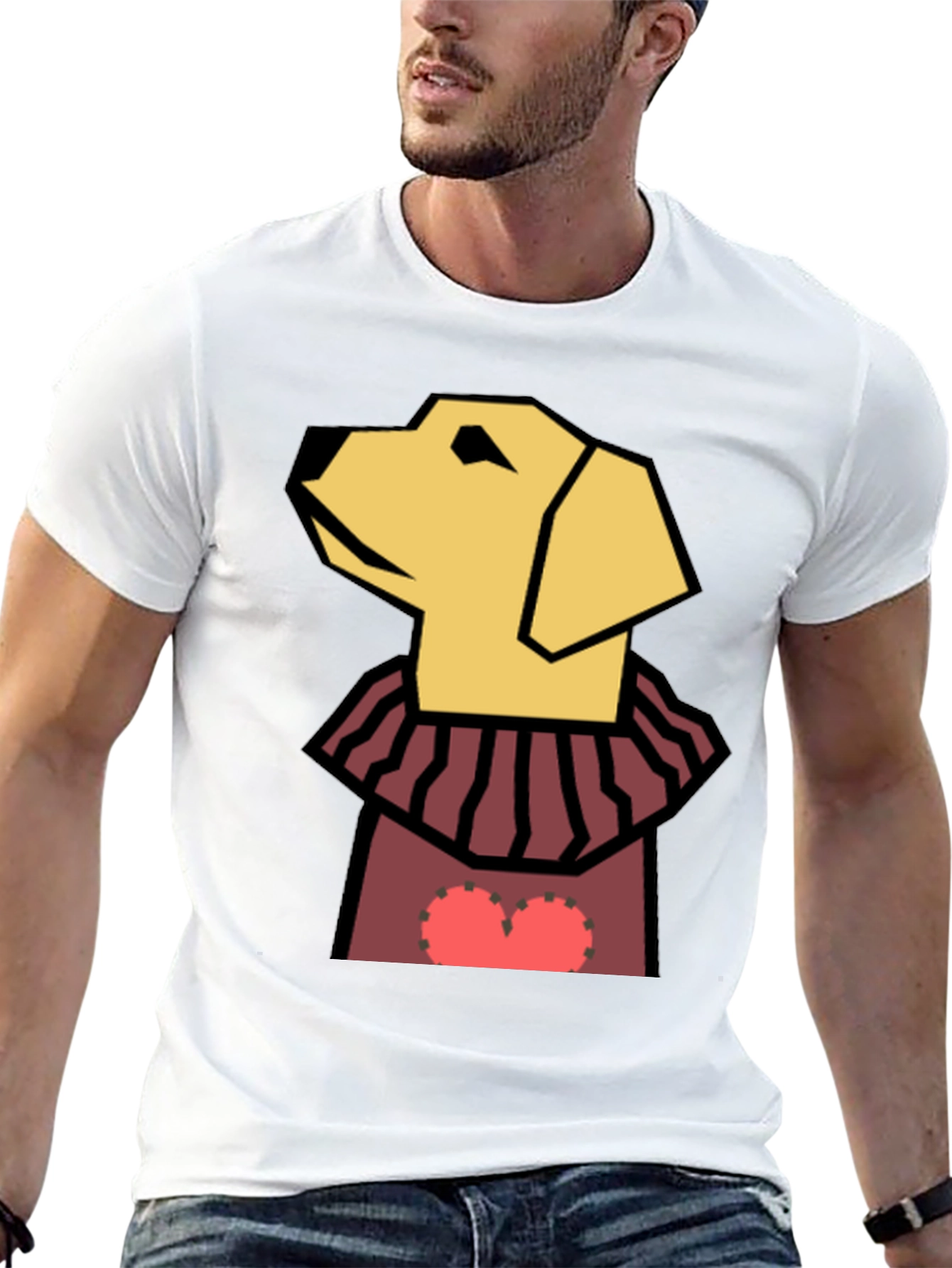 Dog Geometric Heart T-Shirt
