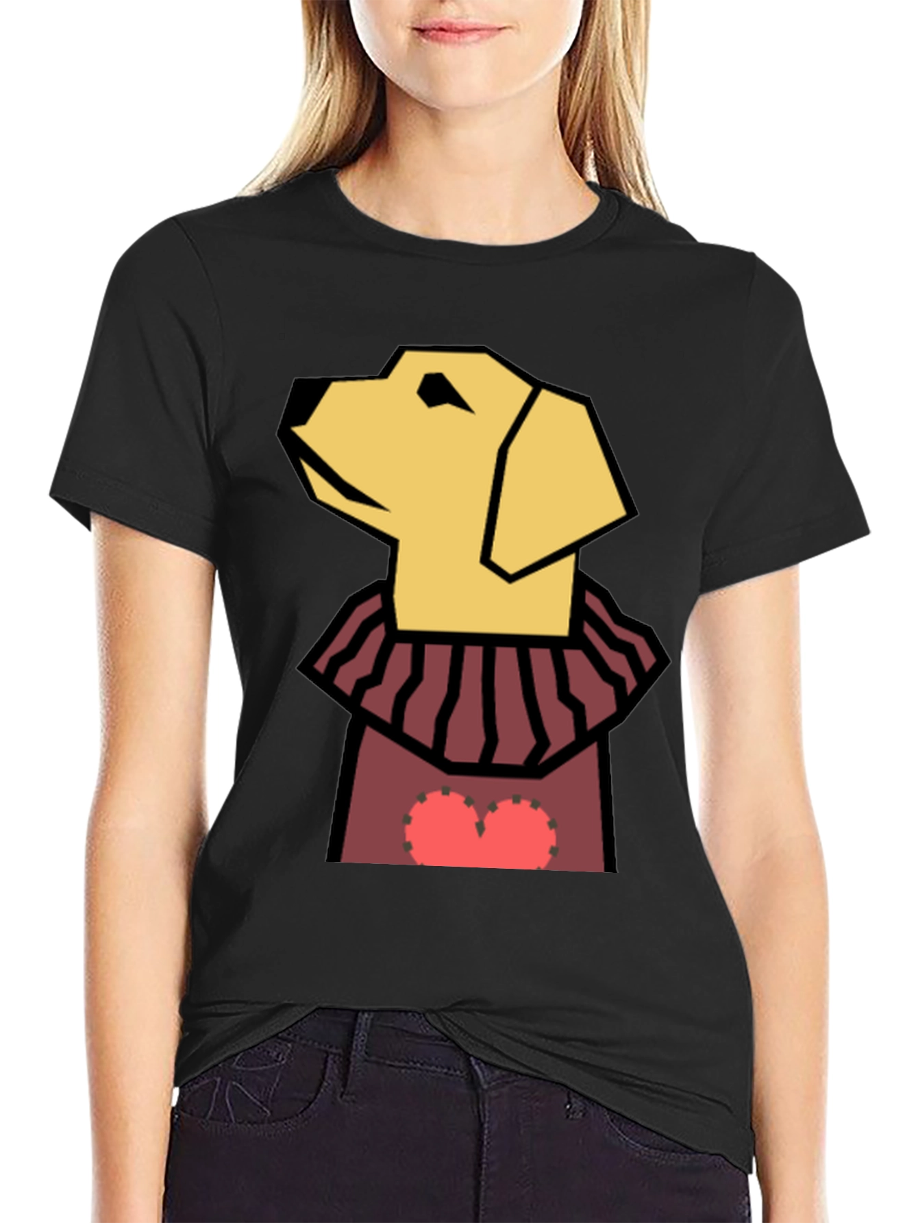 Dog Geometric Heart T-Shirt