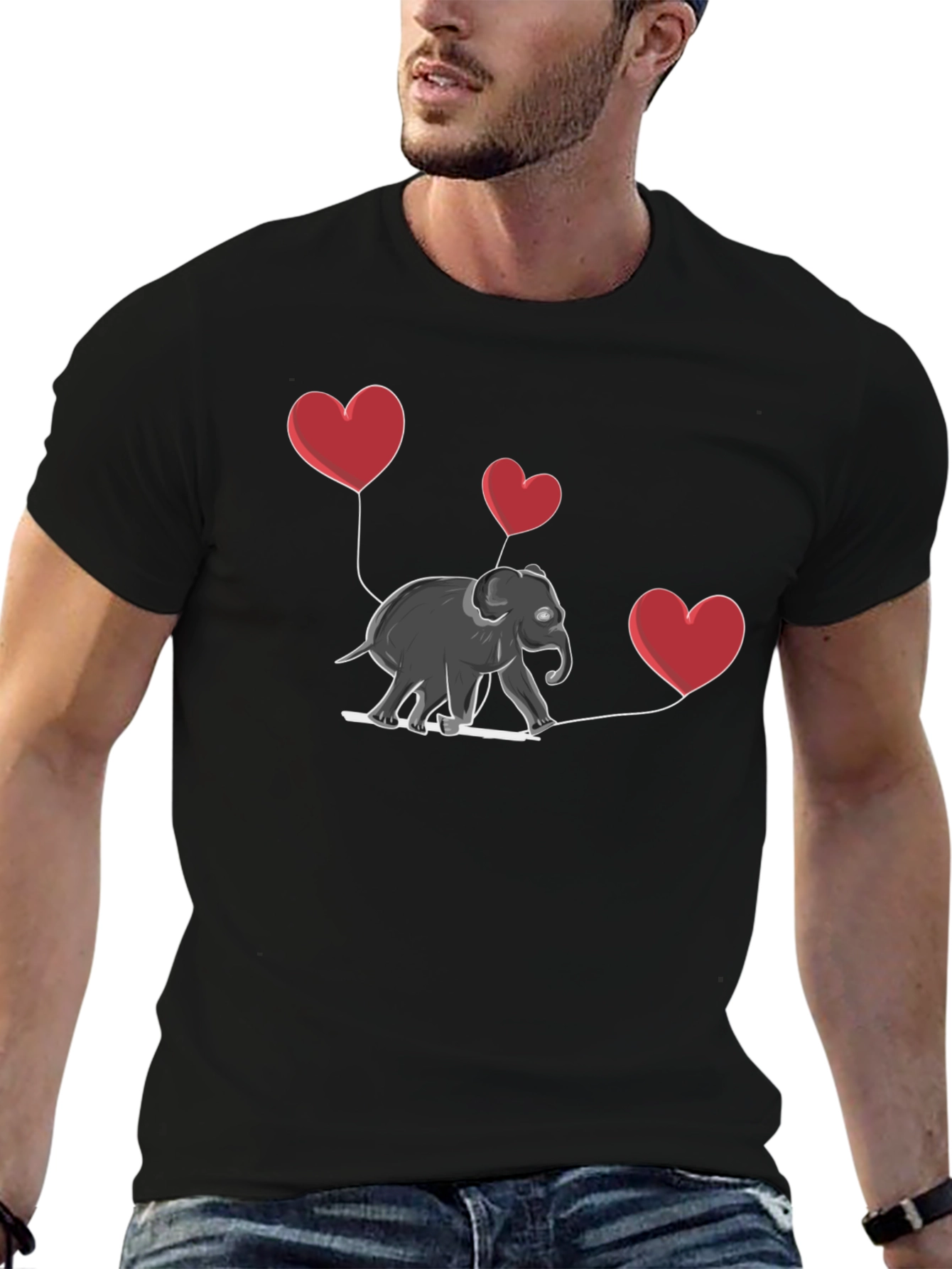 Elephant Heart Balloons Graphic Tee