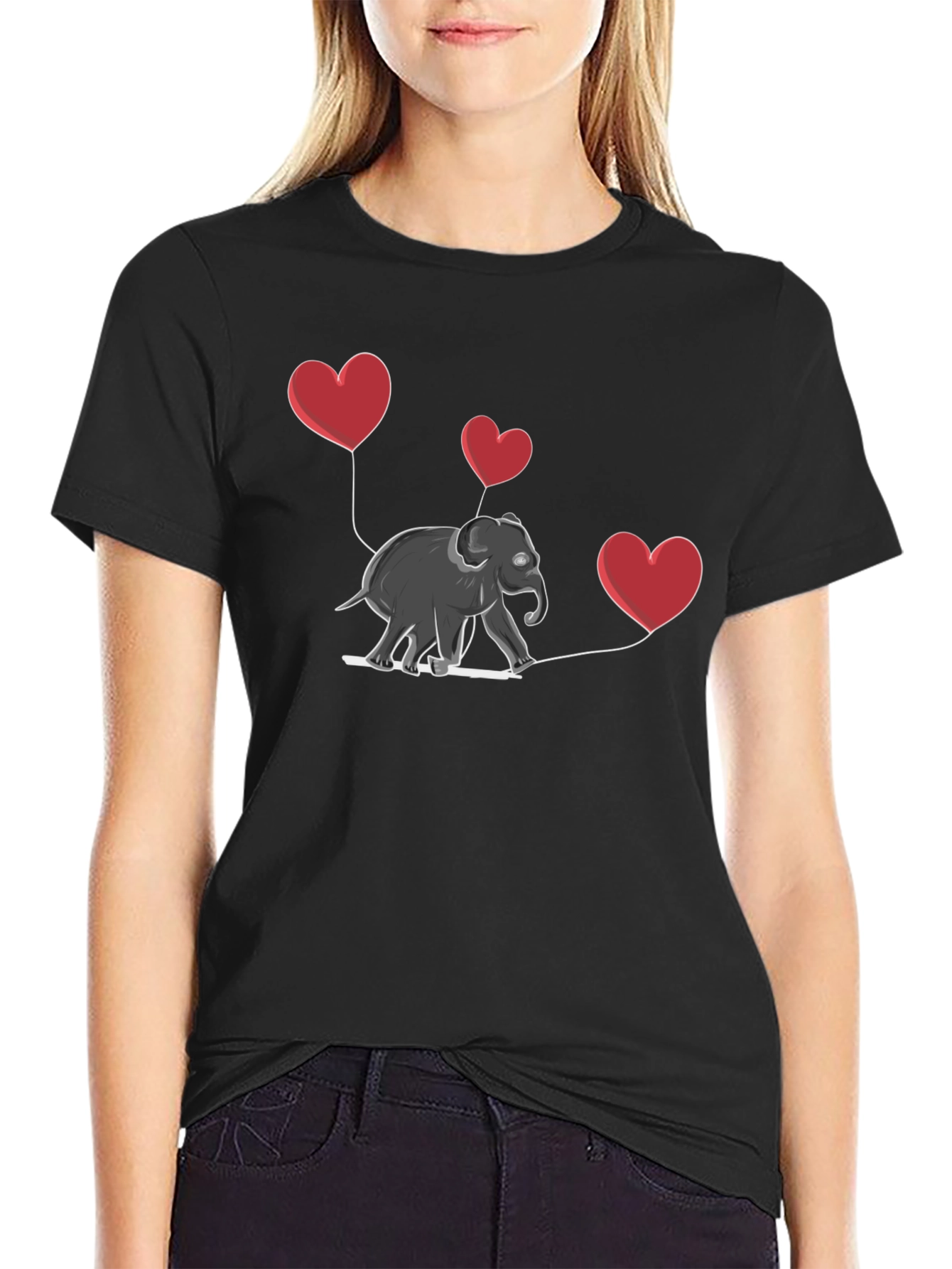 Elephant Heart Balloons Graphic Tee