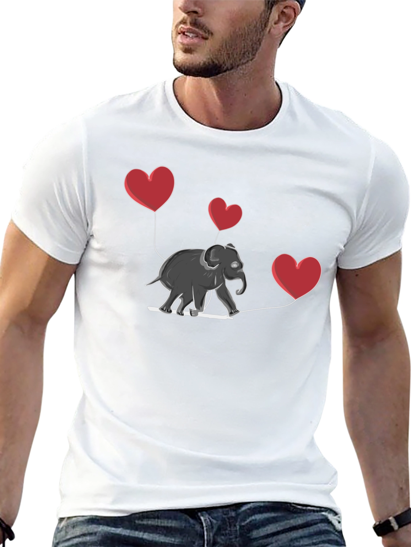 Elephant Heart Balloons Graphic Tee