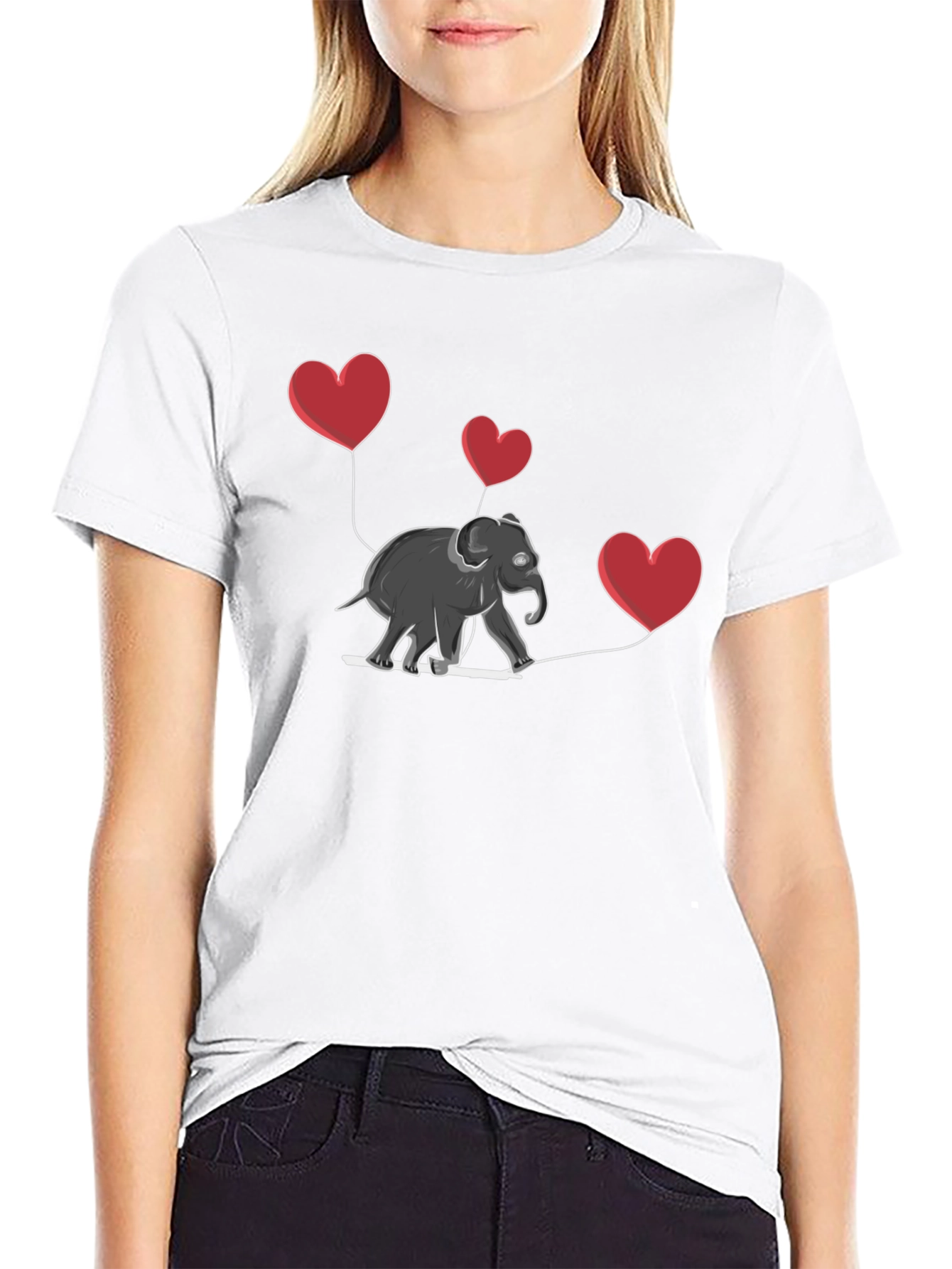 Elephant Heart Balloons Graphic Tee
