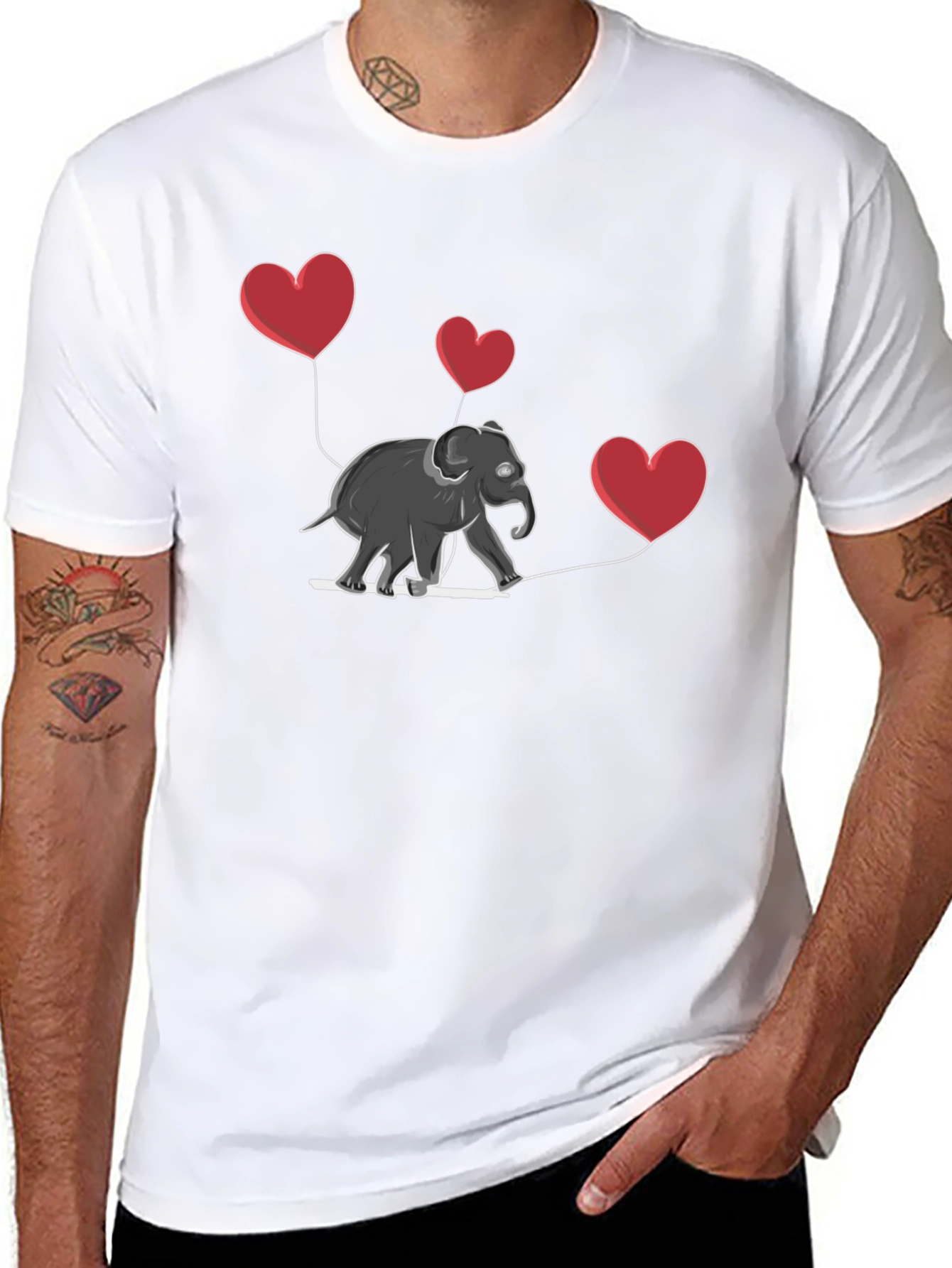 Elephant Heart Balloons Graphic Tee