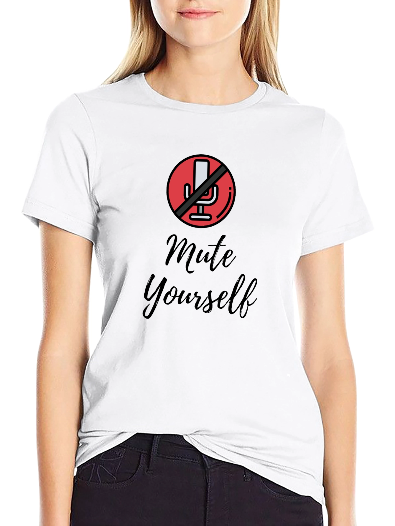 Mute Yourself Graphic Tee - Black Cotton T-Shirt